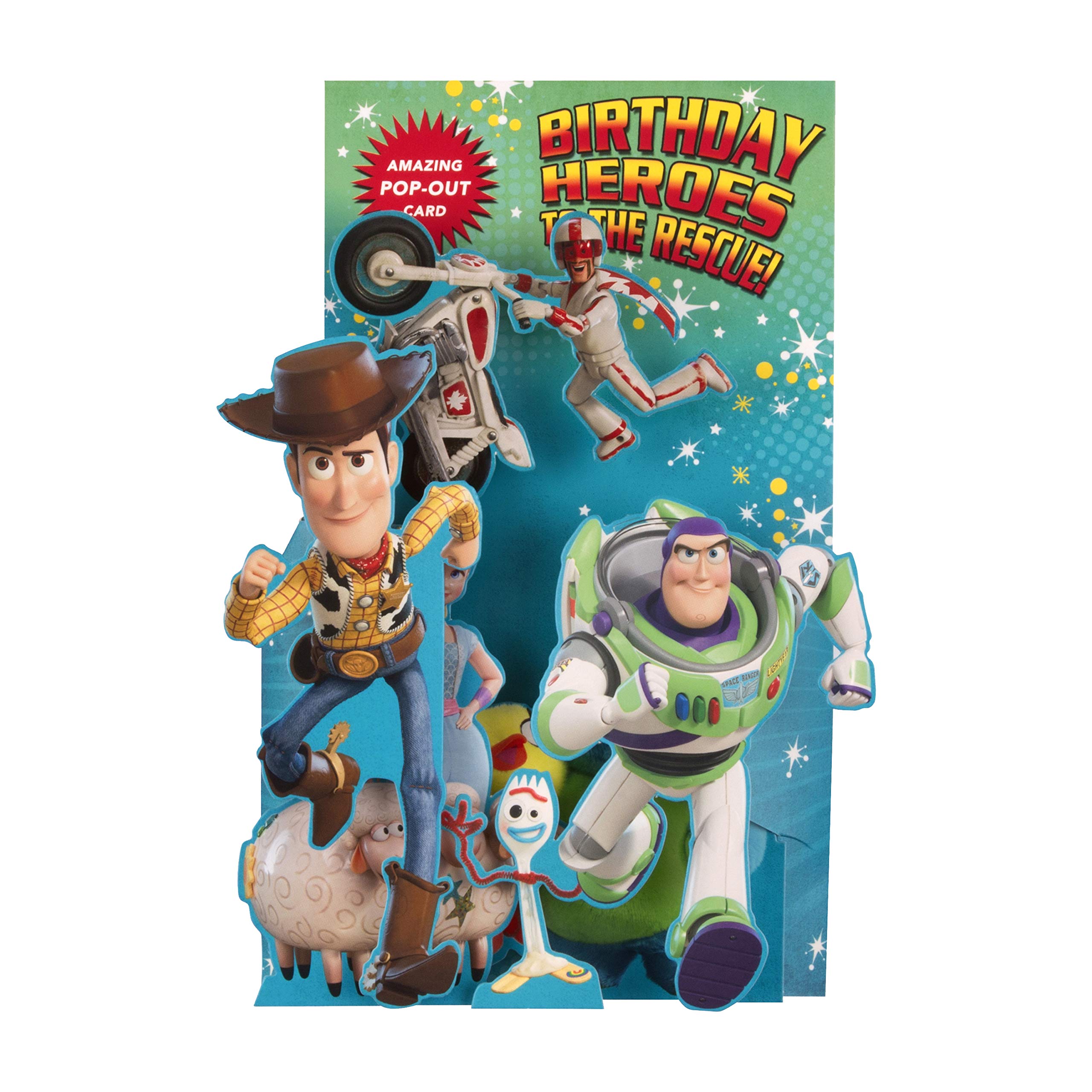 Hallmark Disney Toy Story 4 Pop Up Birthday Card for Kids | Buzz Lightyear & Woody | H22.8cm x W15.9cm