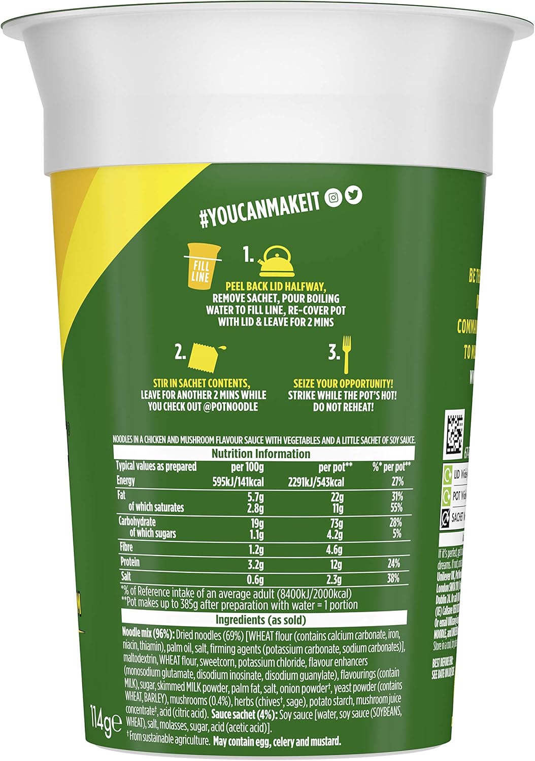 Pot Noodle King Instantnudeln mit Hühnchen- und Pilzgeschmack, 12 Becher à 114 g 5