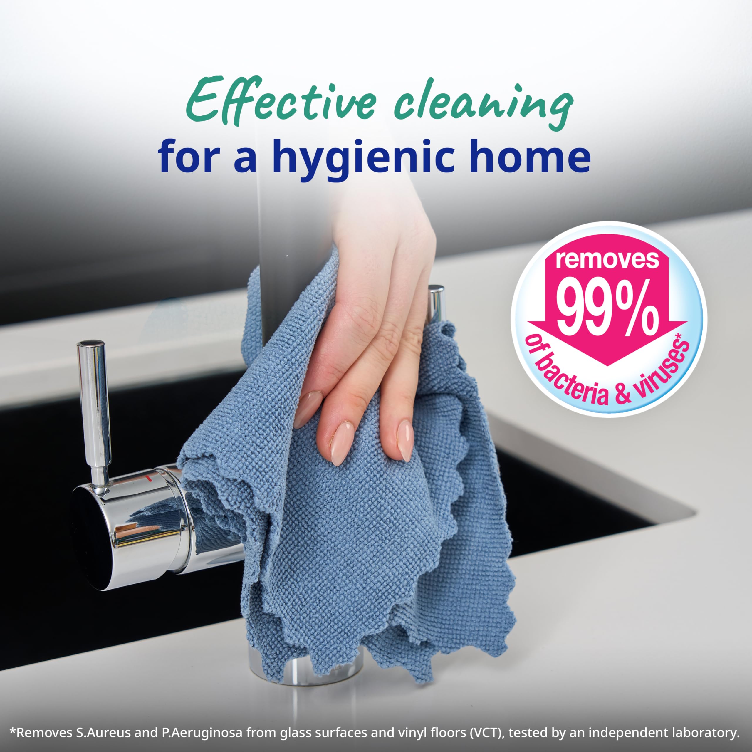 Spontex Microfibre Cloths - 8 Pack | Captures 99% Bacteria | Machine Washable 3