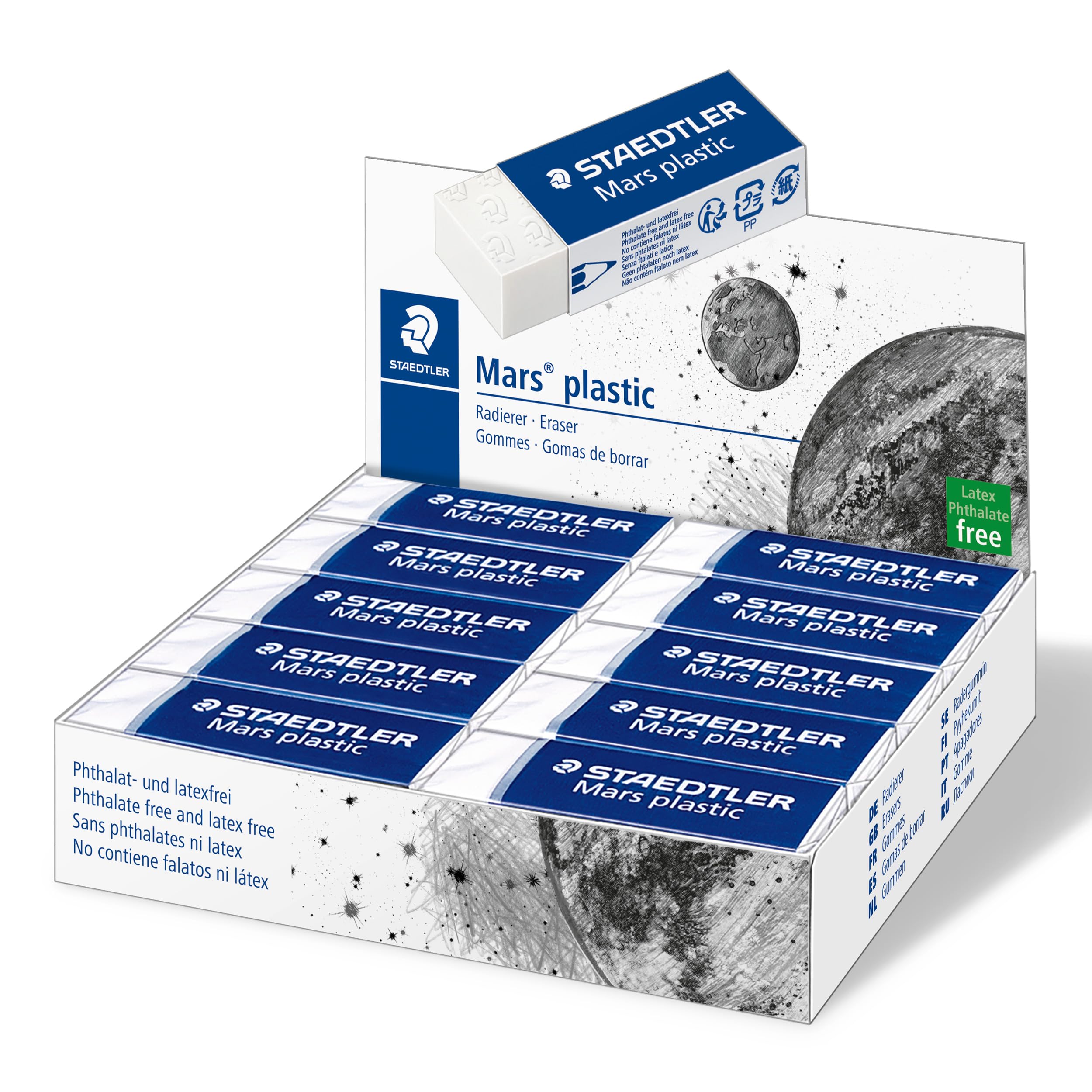STAEDTLER Mars Cube Eraser - White, Pack of 20 | Erases Graphite & OHP Pen