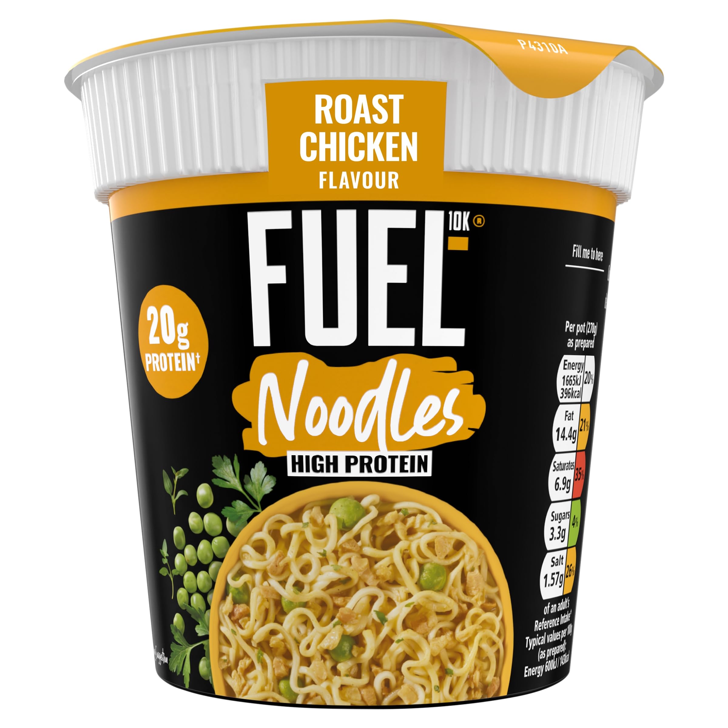 FUEL10K Roast Chicken High Protein Instant Noodles Pot - 20g Protein | Pack of 8