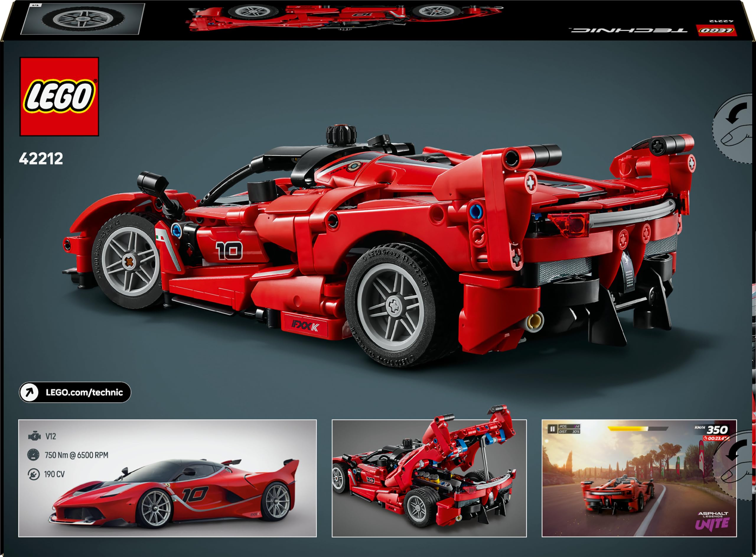 LEGO Technic Ferrari FXX K Baubares Modellauto – Realistisches Spielzeug mit beweglichen Kolben, ab 10 Jahren 4