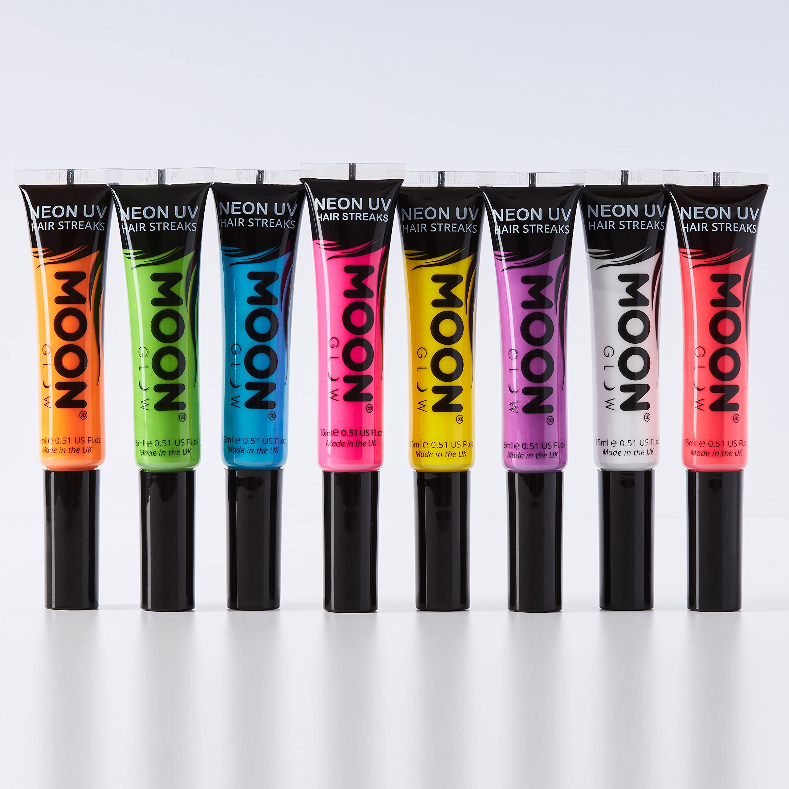 Moon Glow - Intense Neon UV Hair Streaks (Red) | Hair Mascara for Temporary Neon Hair Colour, Glows Under UV/Blacklight 7