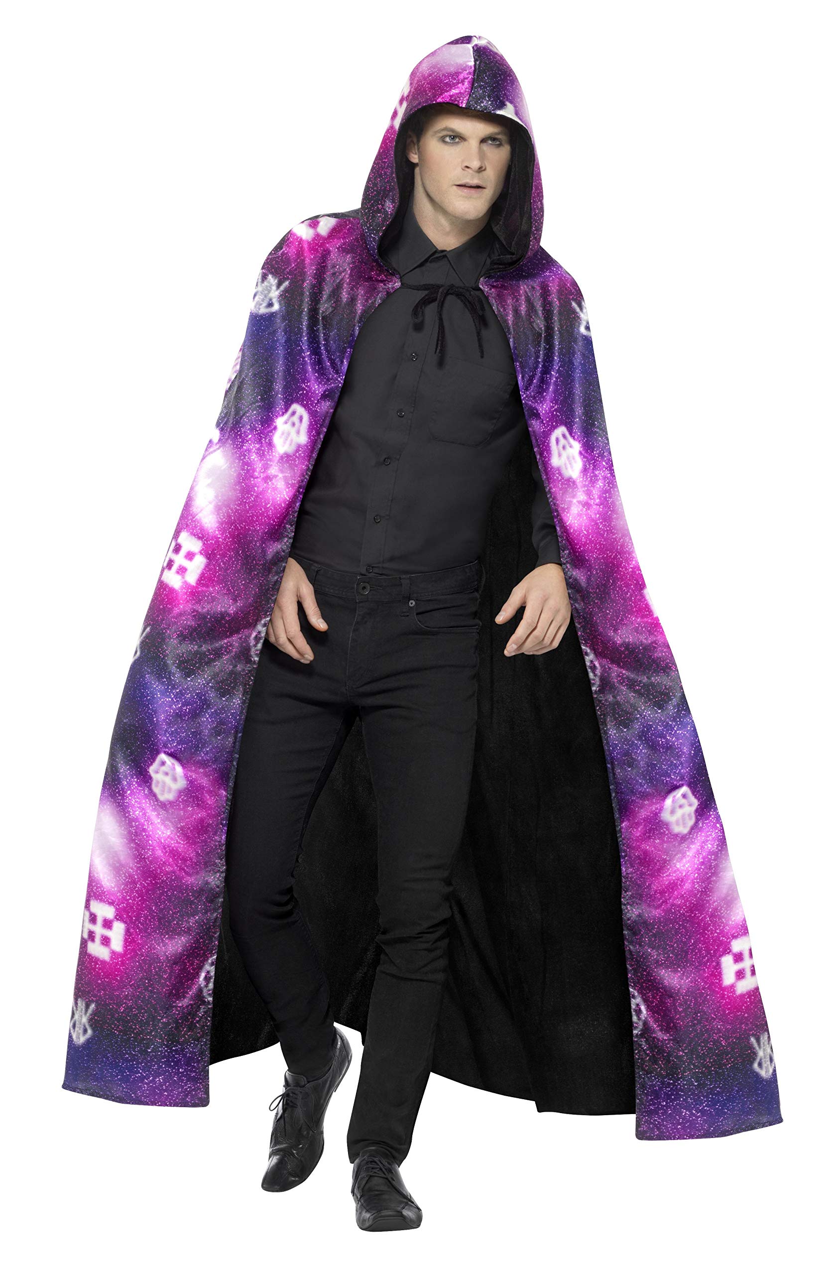 Smiffys Deluxe Reversible Galaxy Ouija Cape, Black & Purple, Unisex Halloween Fancy Dress Accessory 11