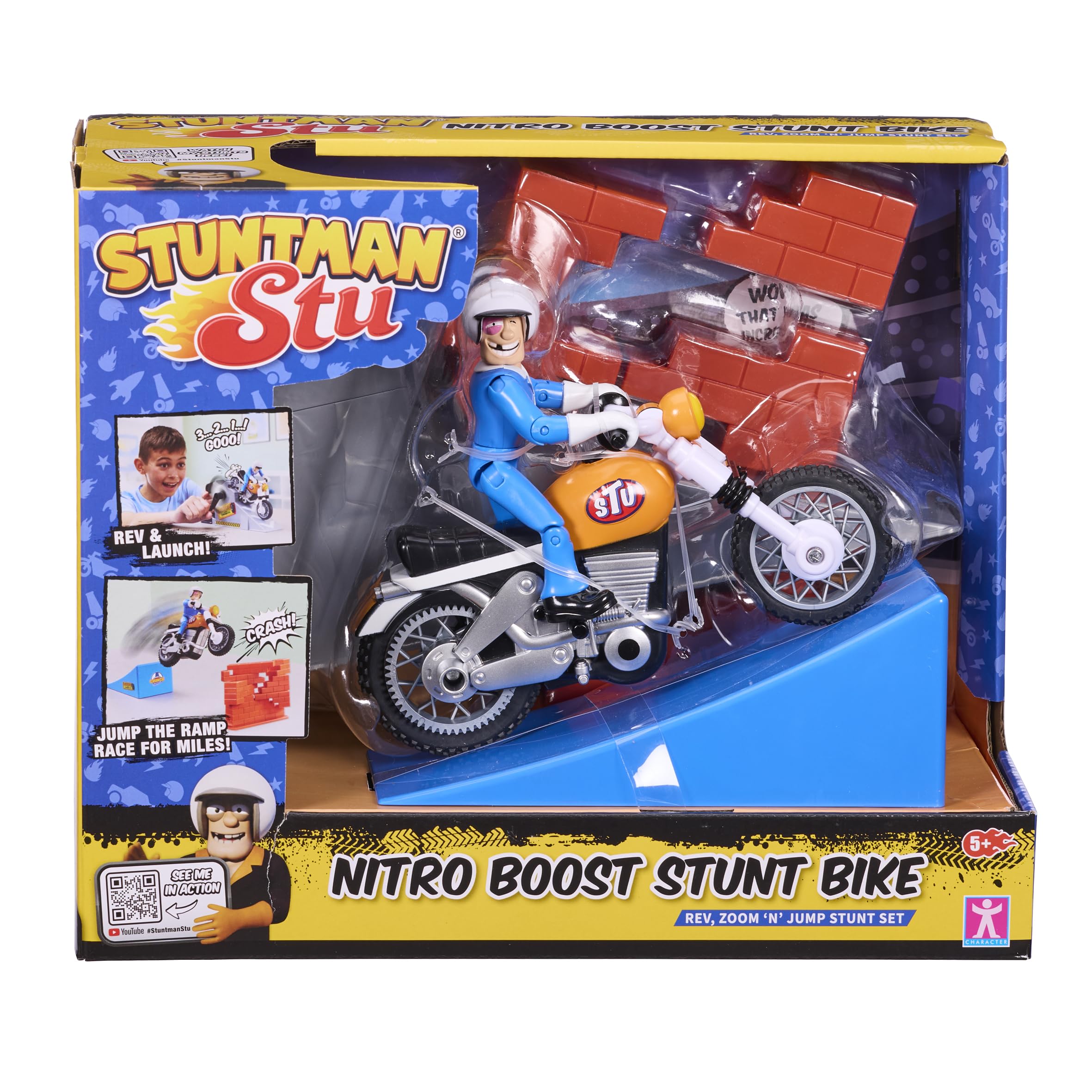 Stuntman Stu Nitro Boost Stunt Bike - Rev, Zoom & Jump Playset for Kids 5+ 1