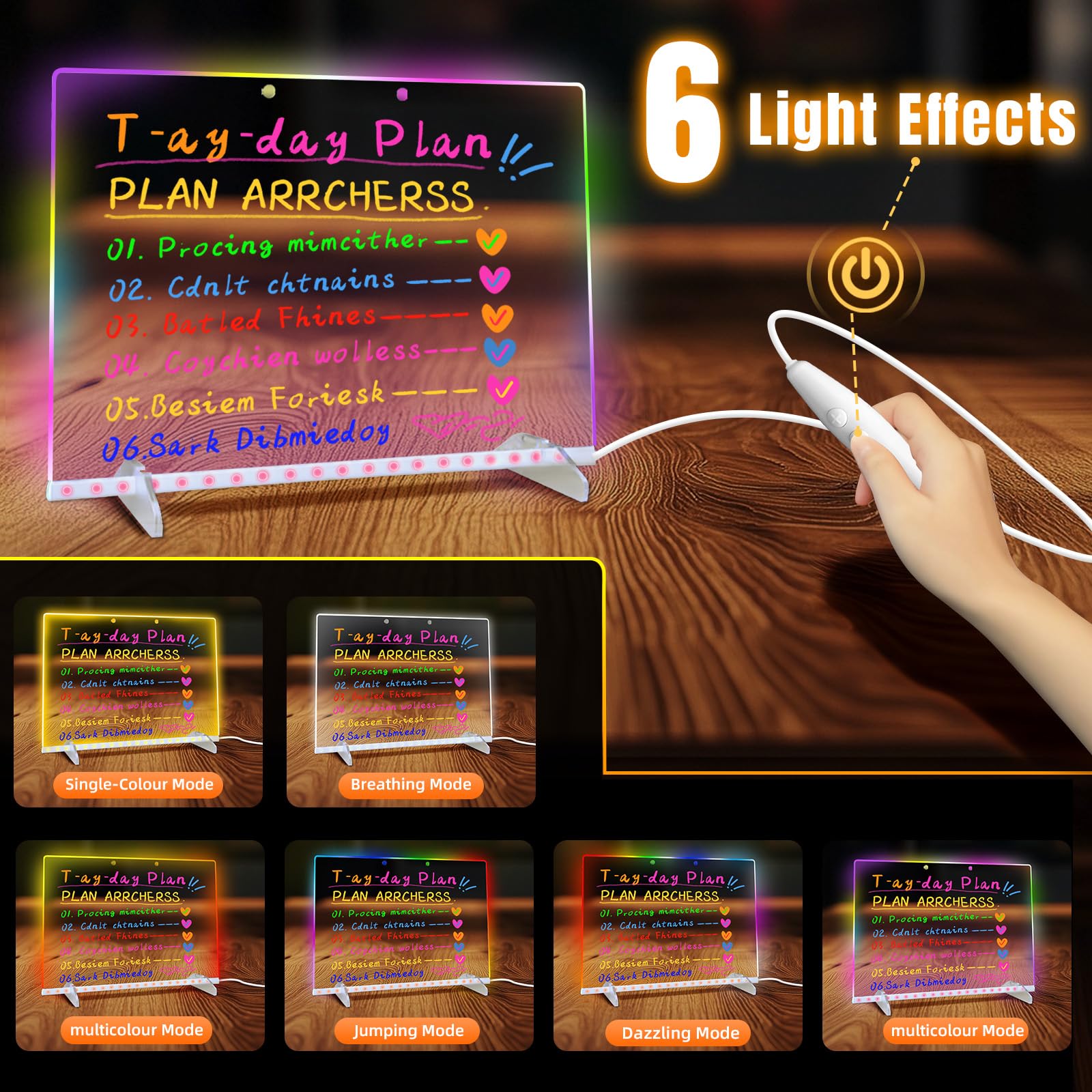 Ortizan LED Drawing Board - 13 Light Modes, Large Acrylic Surface | 35x25cm | Scratch Resistant 3
