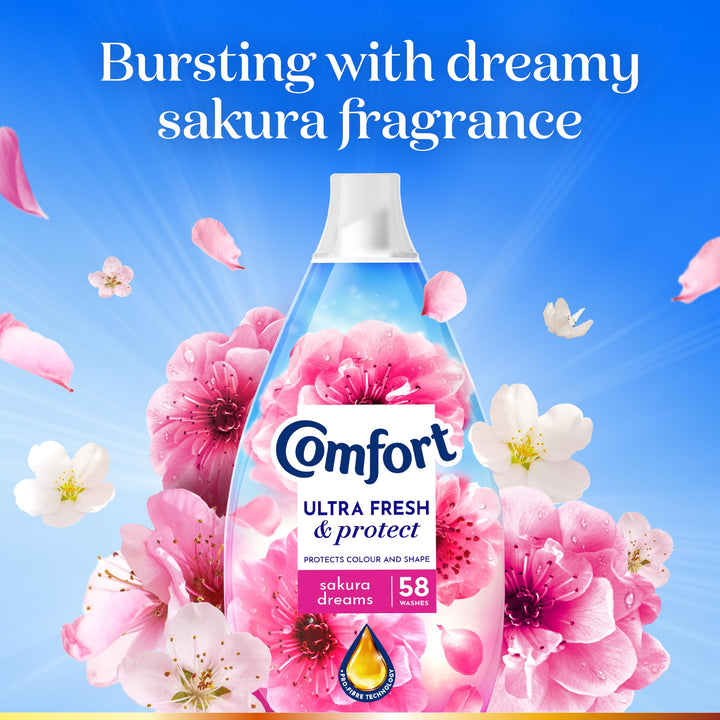 Comfort Ultra Fresh & Protect Sakura Dreams Fabric Conditioner - Liquid Laundry Softener