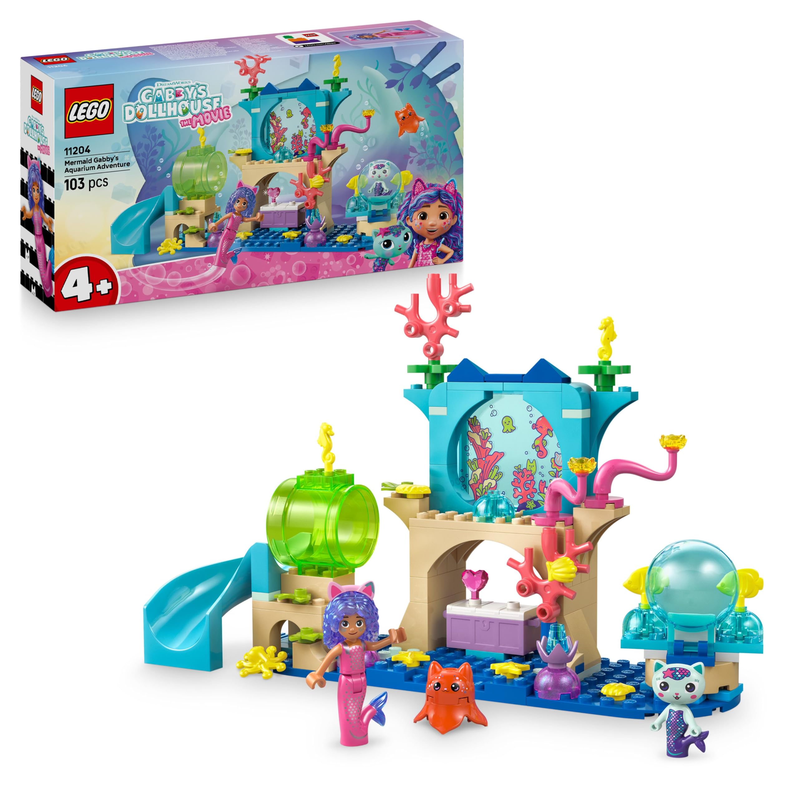 LEGO Gabby's Dollhouse Mermaid Gabby's Aquarium Adventure Toy - 103-Piece Building Set for Kids 4+ 1
