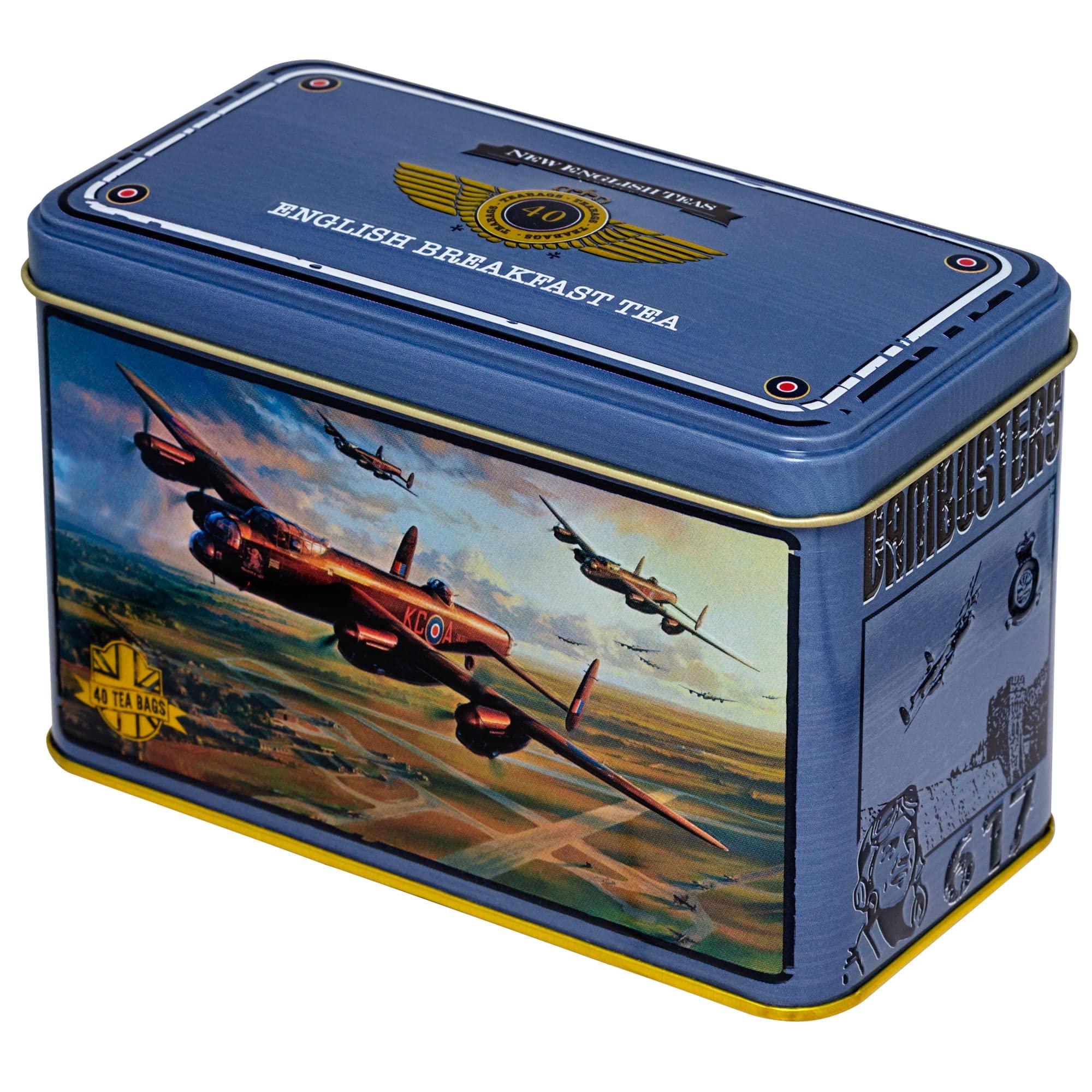New English Teas Lancaster Bomber Tea Tin with 40 English Breakfast Teabags | 80g 3