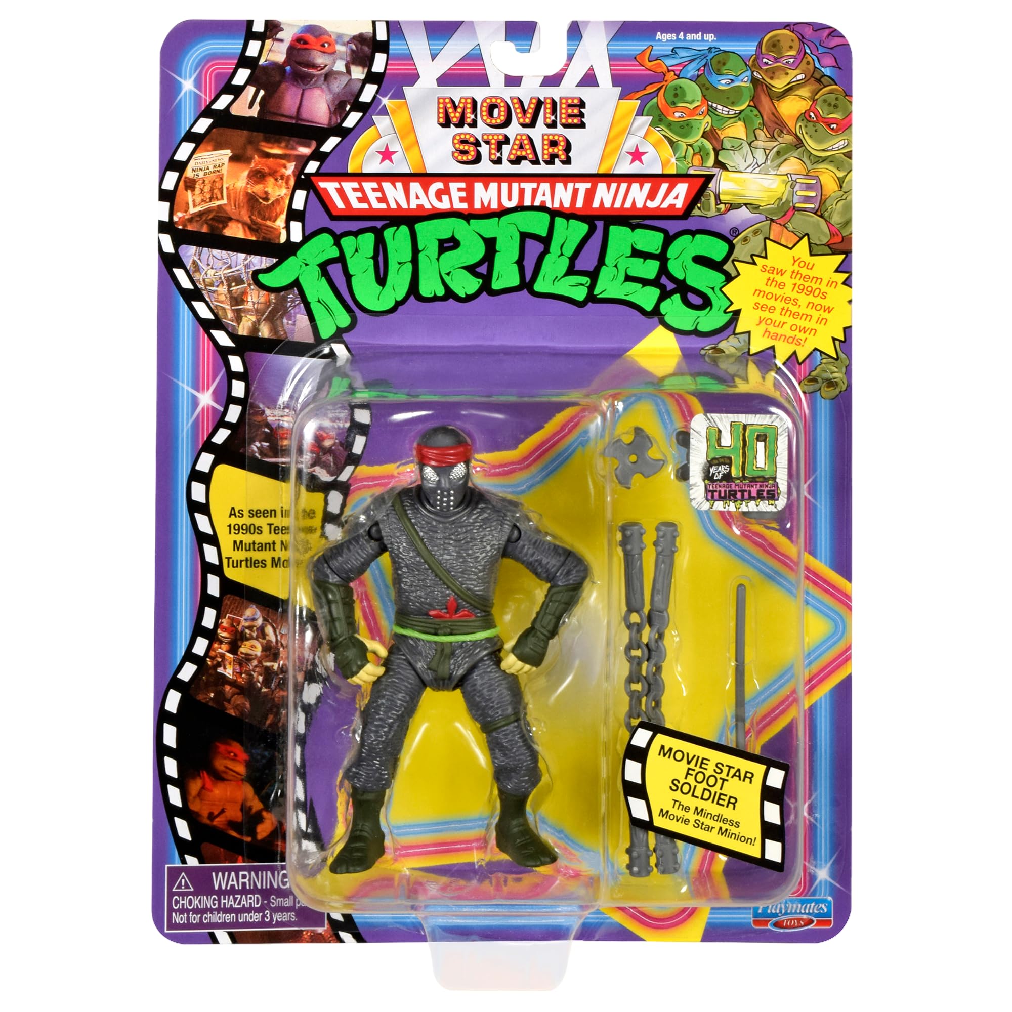 Teenage Mutant Ninja Turtles Foot Soldier Action Figure - 4-Inch Scale | Classic Movie Edition 3