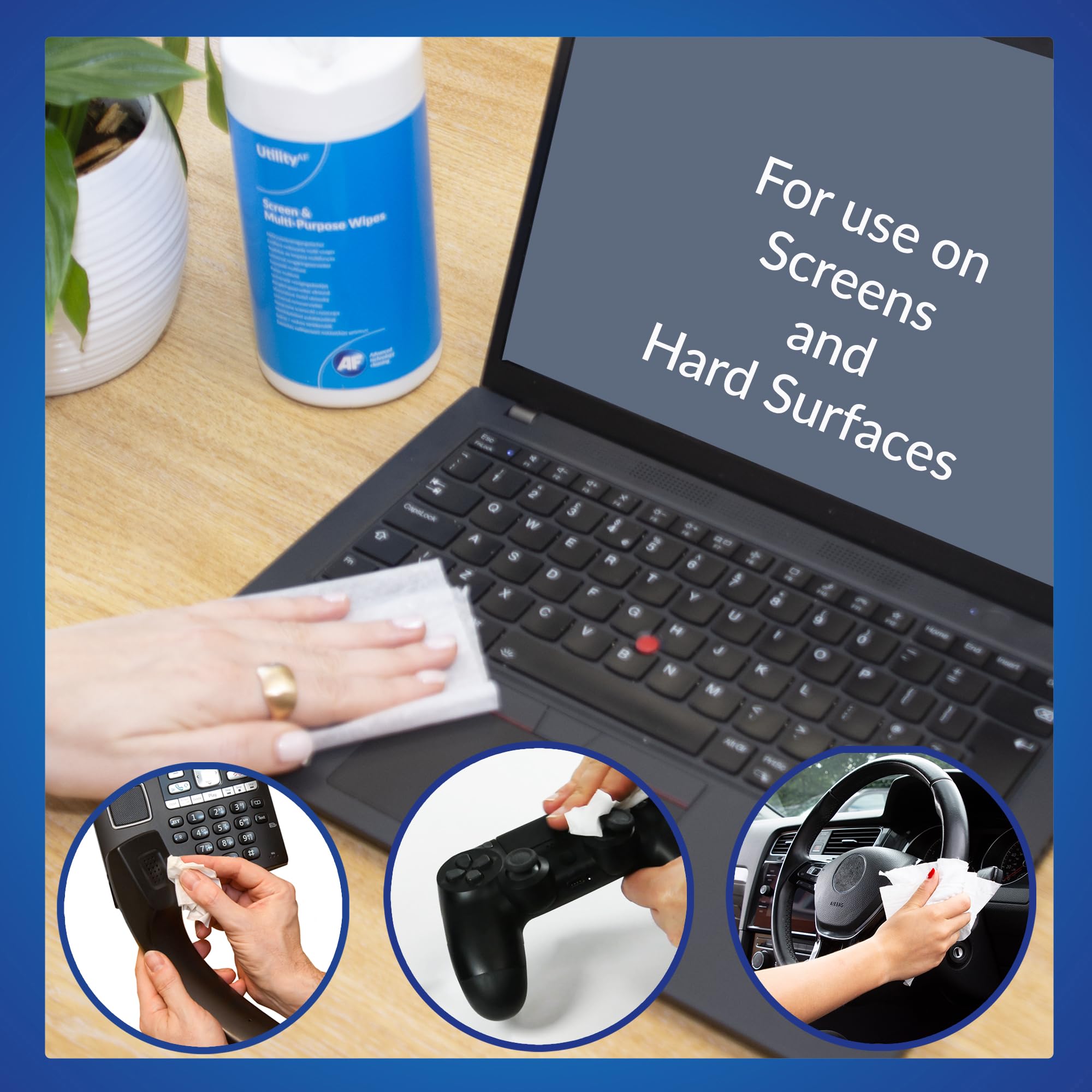 AF Utility Screen and Keyboard Cleaning Wipes - 60 Count Pre-moistened Anti-Static Formula 3