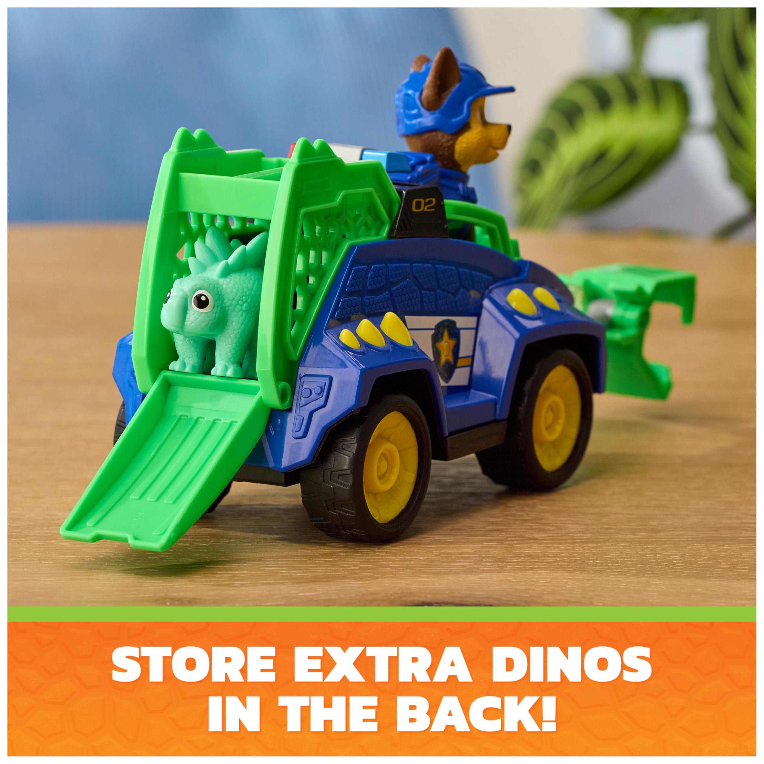 Paw Patrol Chase Dino Rescue Cruiser Toy Car Vehicle - Ages 3+ 4