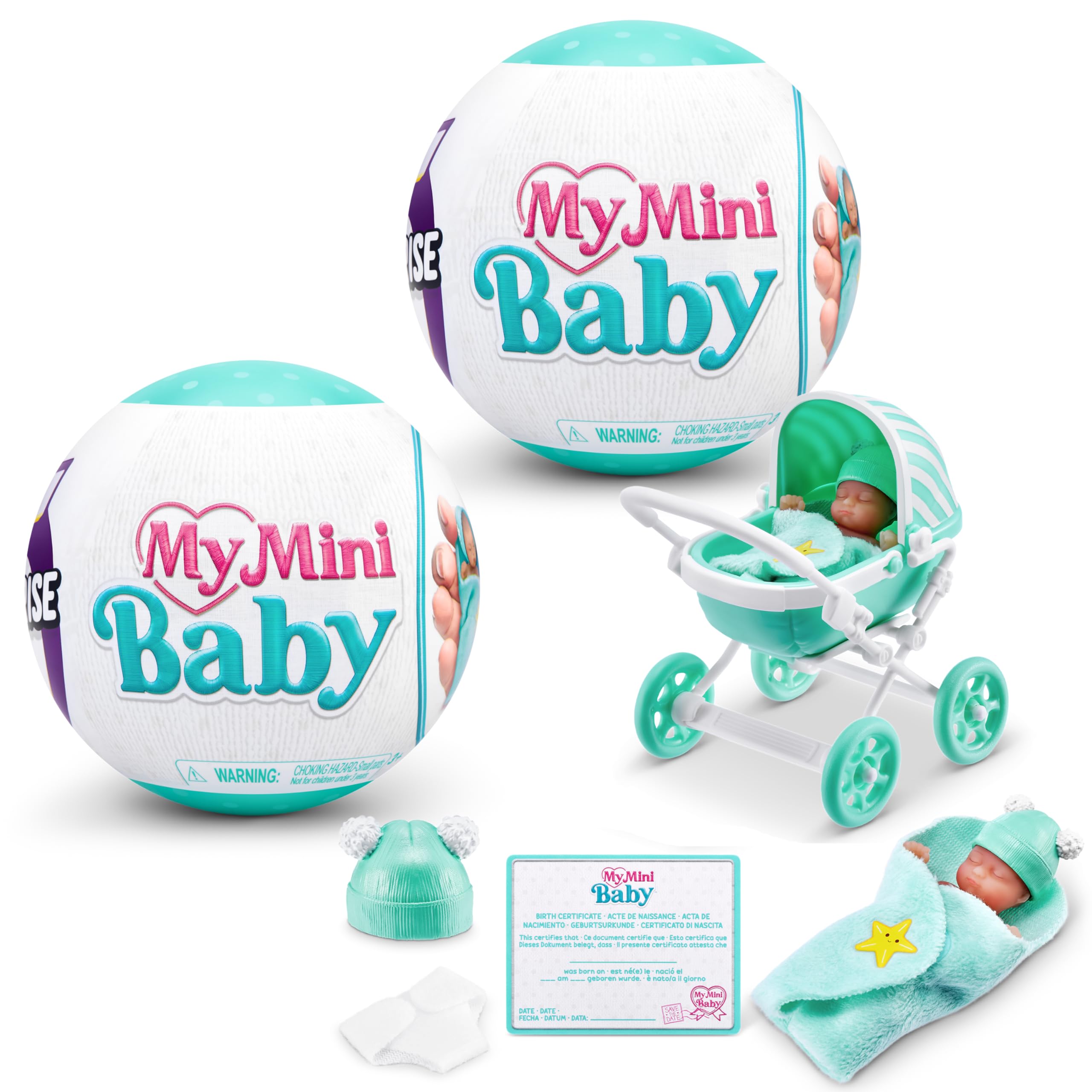 5 Überraschungen „My Mini Baby“, Serie 1 – Sammelbare Überraschungskapseln mit realistischen Babypuppen und Spielsets