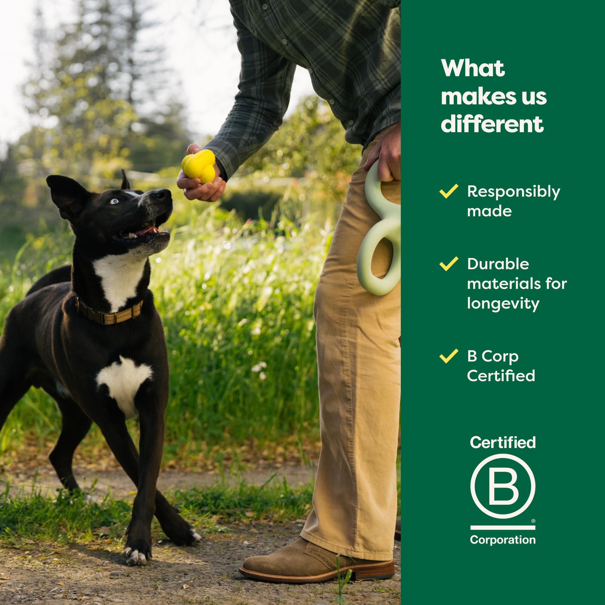 Earth Rated Dog Ball - Interactive Fetch Toy with Unpredictable Bounce | Natural Rubber | Medium Size 7