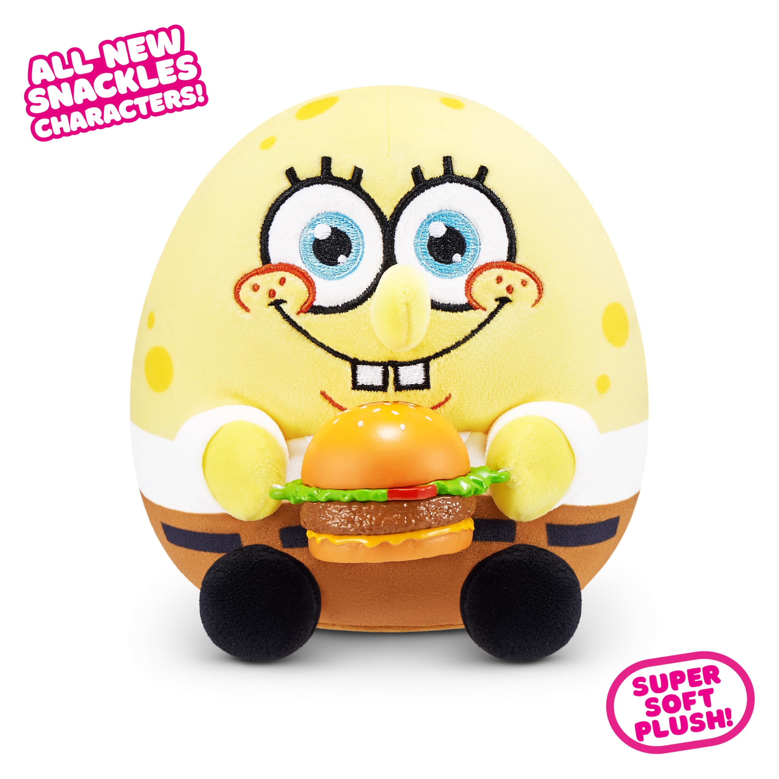 ZURU Snackles 5-inch Licensed Character SpongeBob Squarepants Plush | Soft Polyester | Includes Snack & Collector's Guide 4