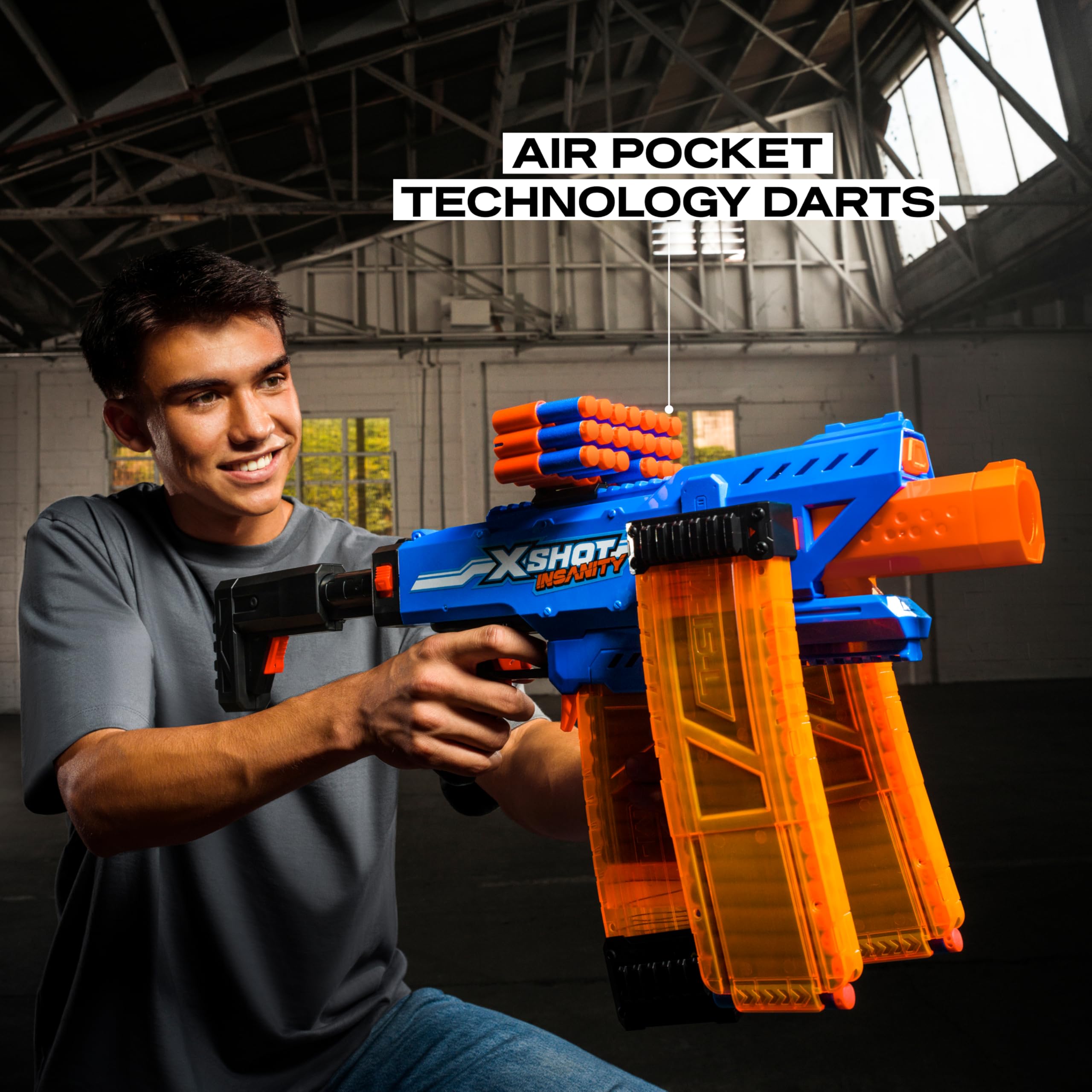 XSHOT Insanity Motorized Clip Mania Dart Blaster with 72 Darts | Fires up to 30m 5