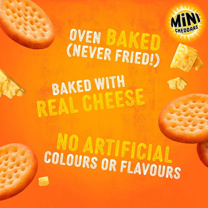 Jacob's Mini Cheddars Original Baked Snacks Multipack 6x23g (138g) - Real Cheese, No Artificial Flavours
