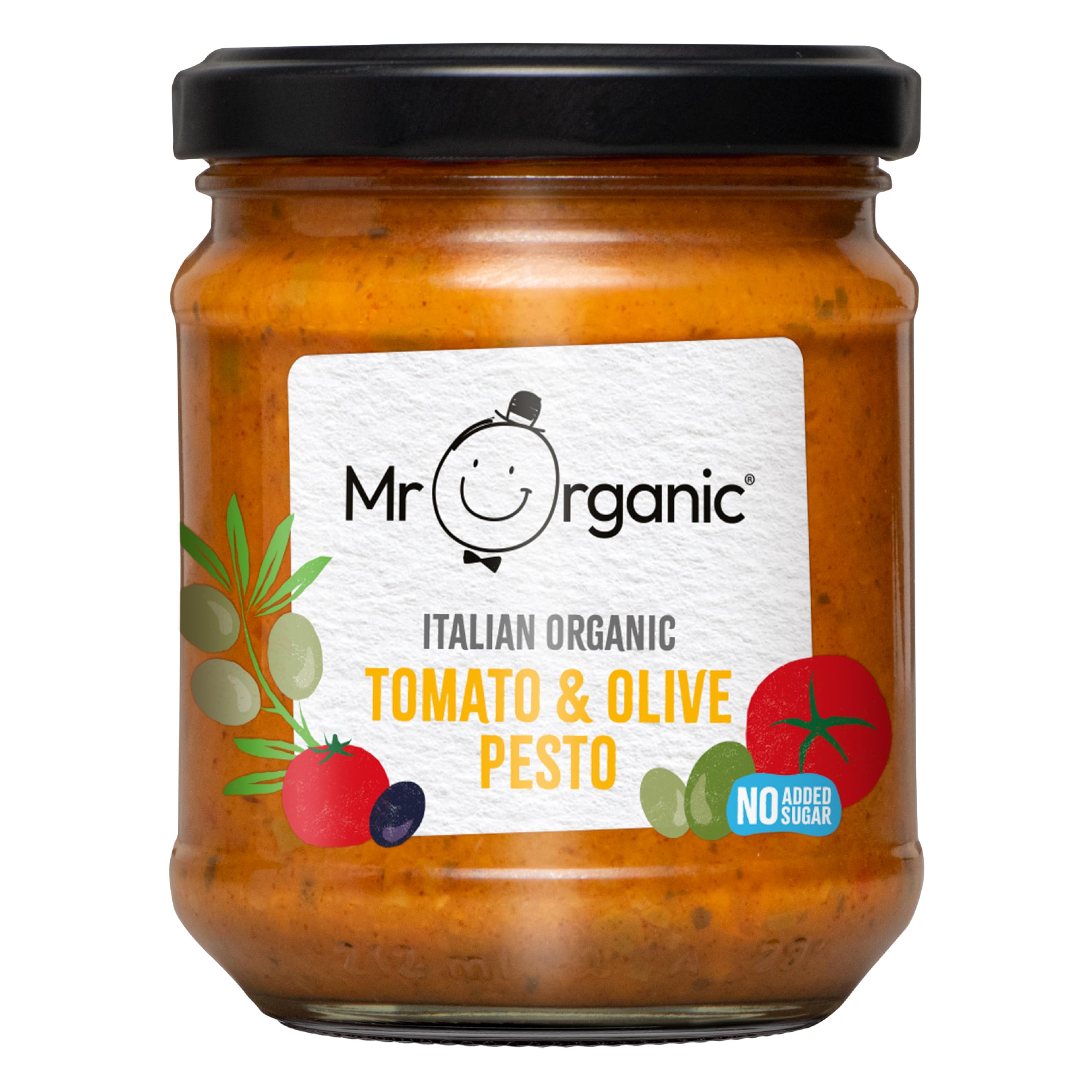 Mr Organic - Organic No Added Sugar Tomato & Olive Pesto 190g 1