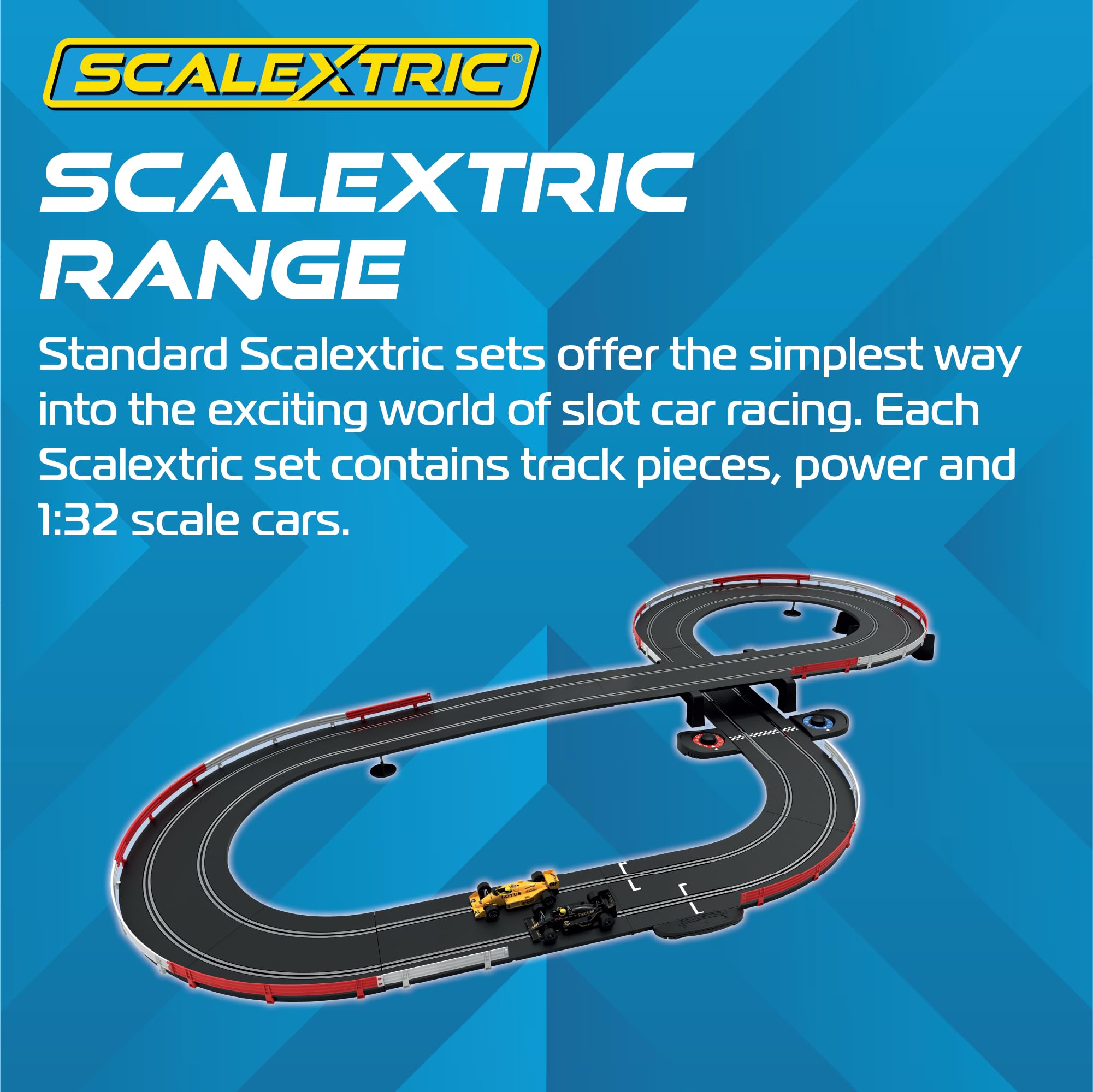 Scalextric 1980s Grand Prix Speed Track Starter Set | Ages 5+ | Includes 2 Lotus Cars 3