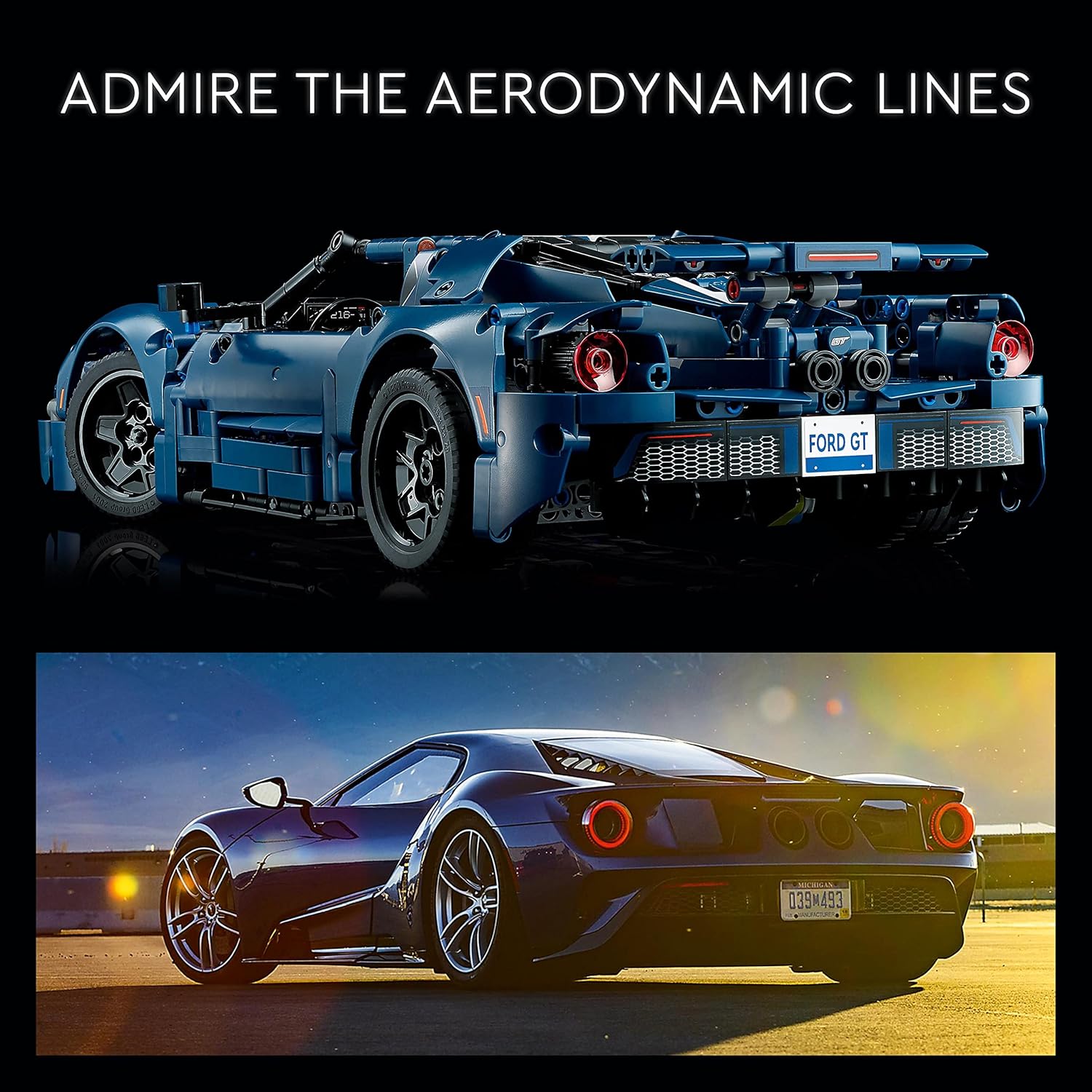 LEGO 42154 Technic 2022 Ford GT Car Model Kit - 1:12 Scale Building Set for Adults 7