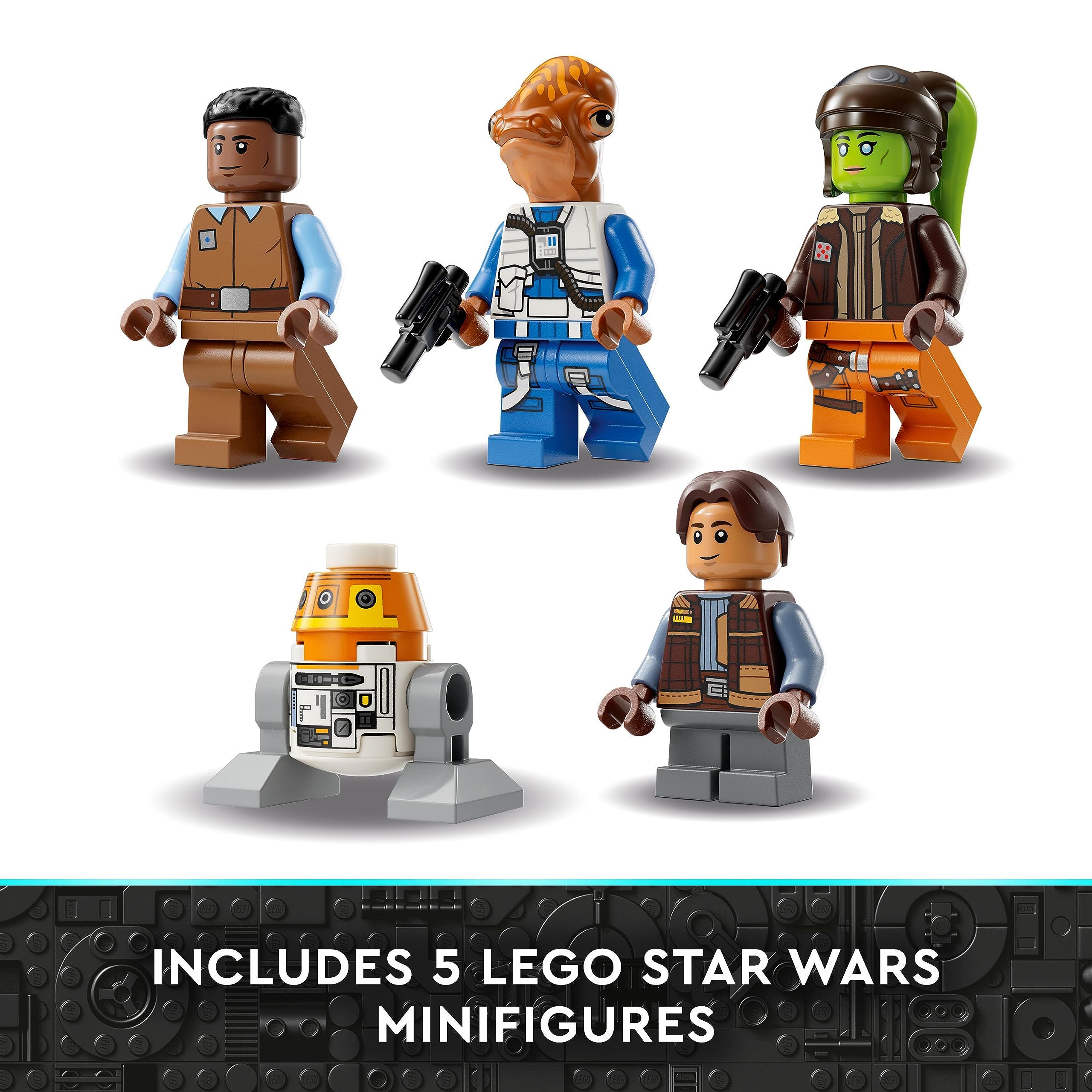 LEGO 75357 Star Wars Ghost & Phantom II Set with 2 Brick-Built Ahsoka - Building Toy for Ages 10+