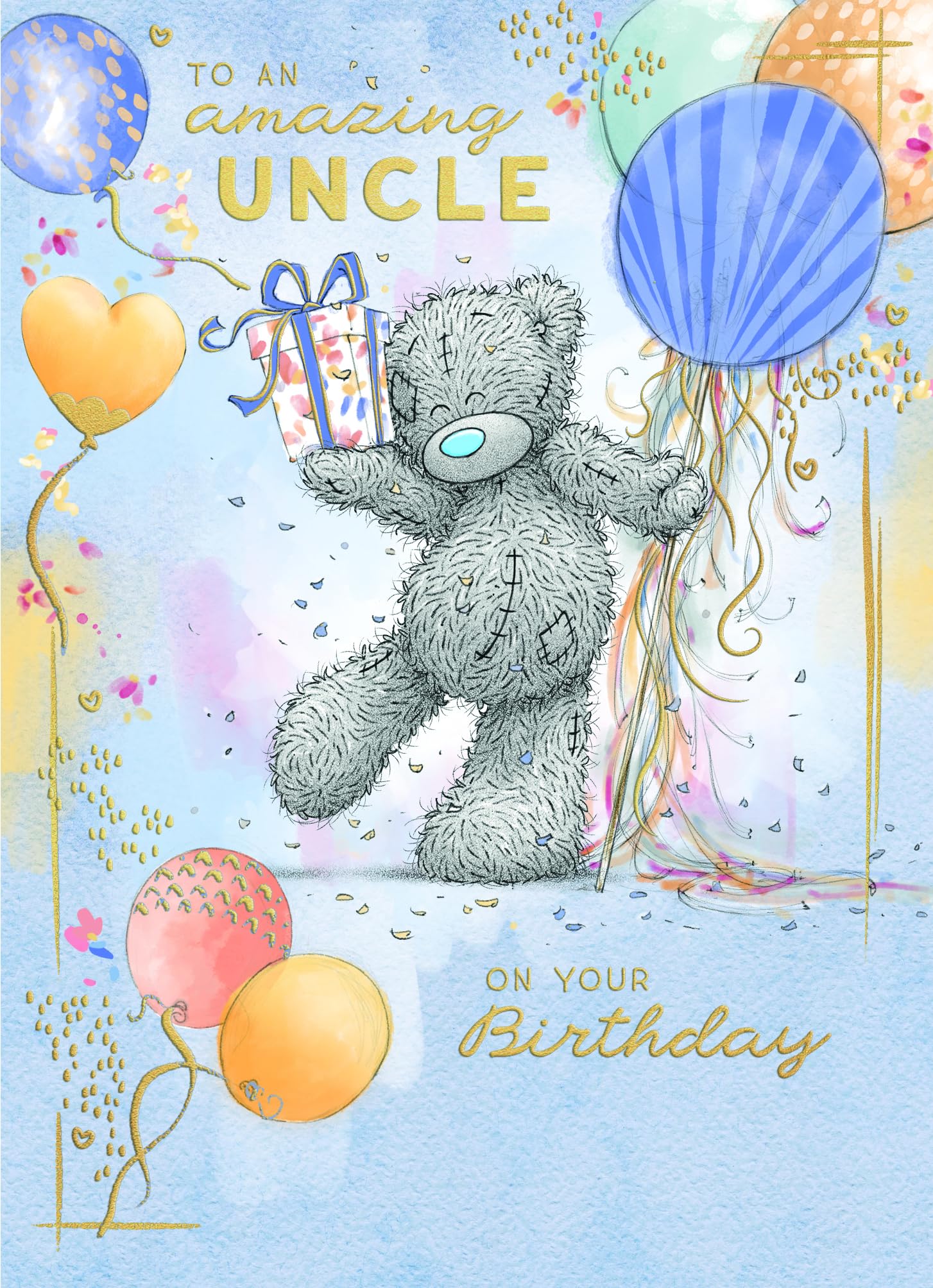 Me To You Tatty Teddy Amazing Uncle Birthday Card | Luxury Gold Foil Accents | 5 x 7 Inches 1