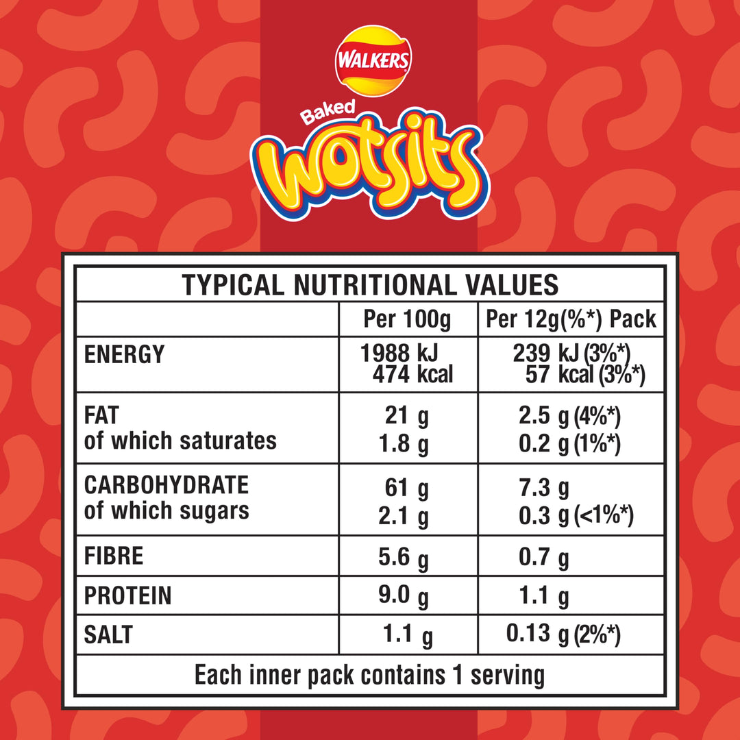 Walkers Wotsits Crispy Bacon Flavour Crisps Multipack (6 Pack)