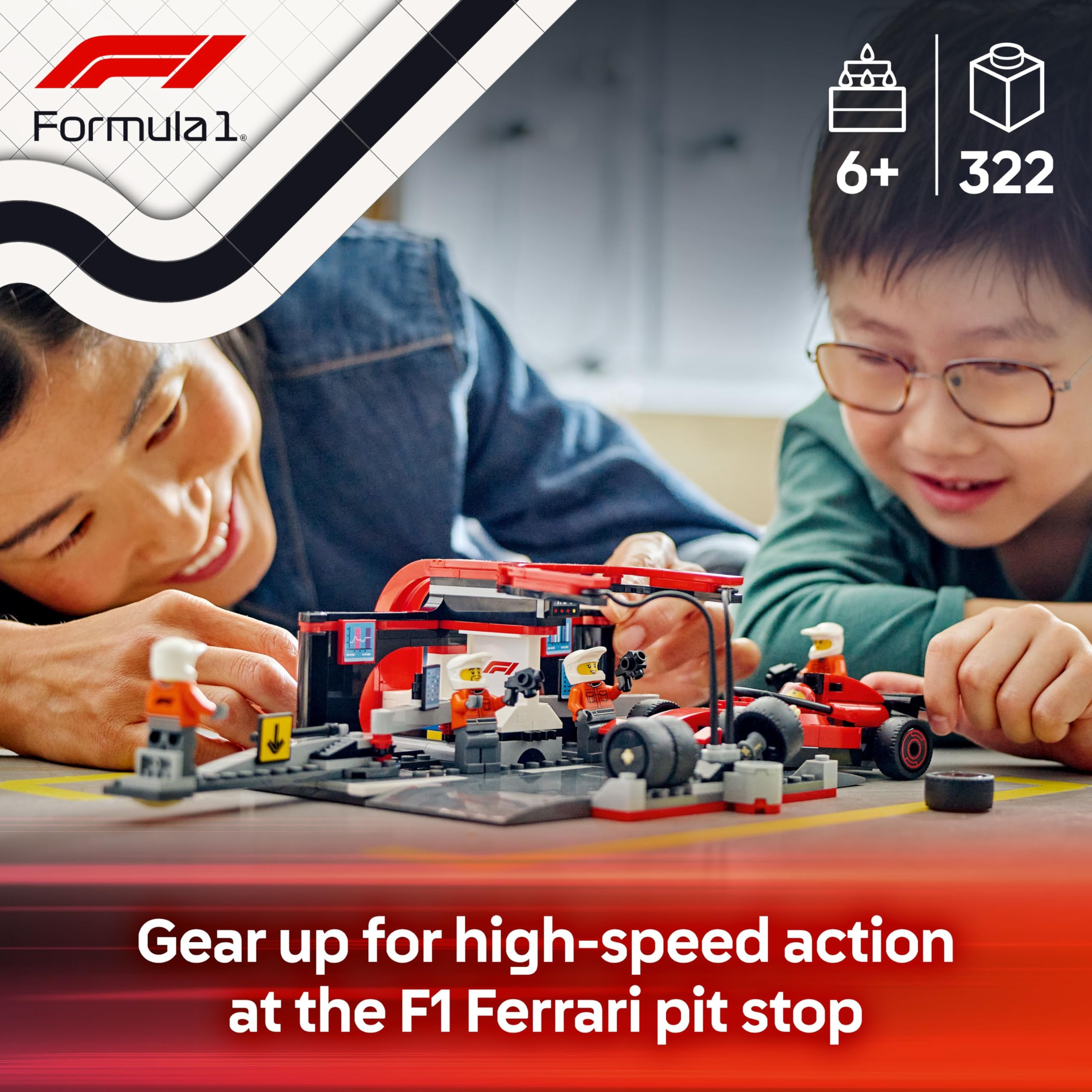 LEGO City F1 Pit Stop & Pit Crew with Ferrari Car Building Set | Model 60443 | Ages 6+ 2