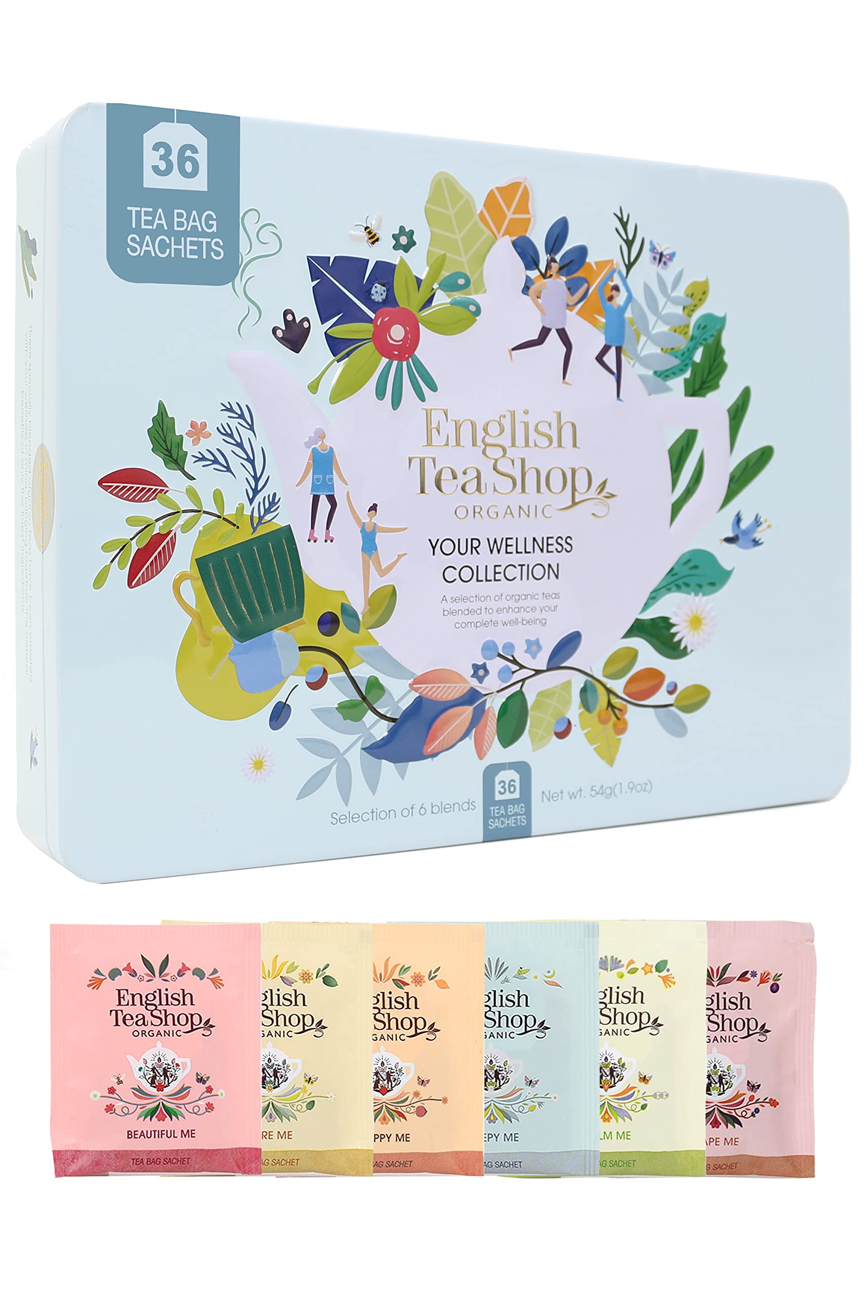 English Tea Shop Organic Wellness Me Collection - 36 Tea Bags in Gift Tin 1