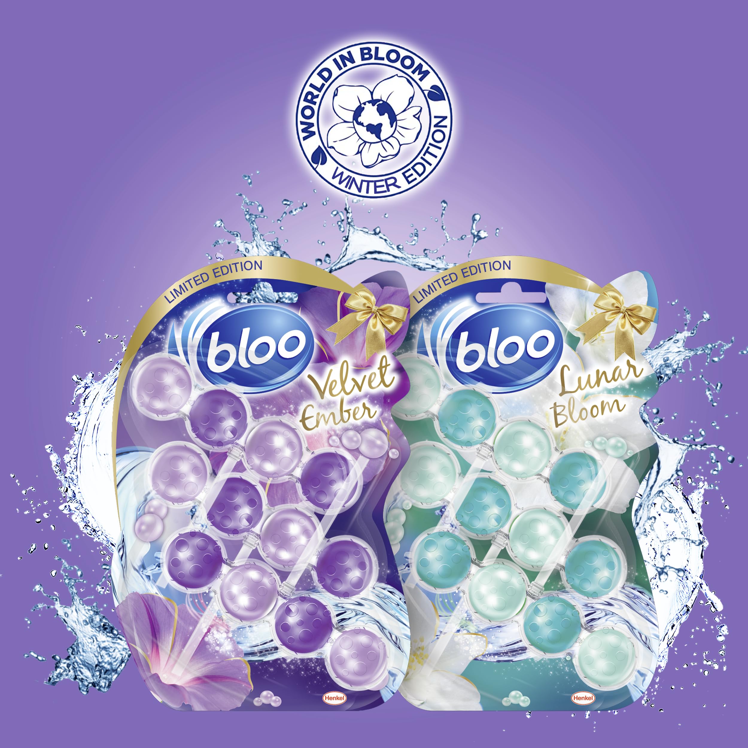 Bloo Limited Edition Velvet Ember Toilet Rim Block - 4 Function Formula | 3x50g 8