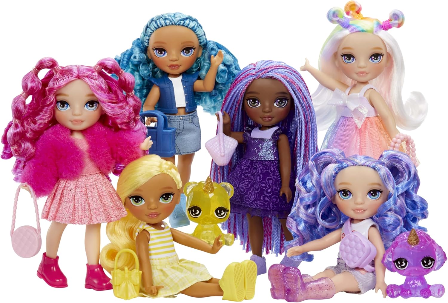 Rainbow High Littles - Sapphire Bradshaw - 14 cm Posable Fashion Doll with Blue Denim Outfit & Magical Yeti Pet 6