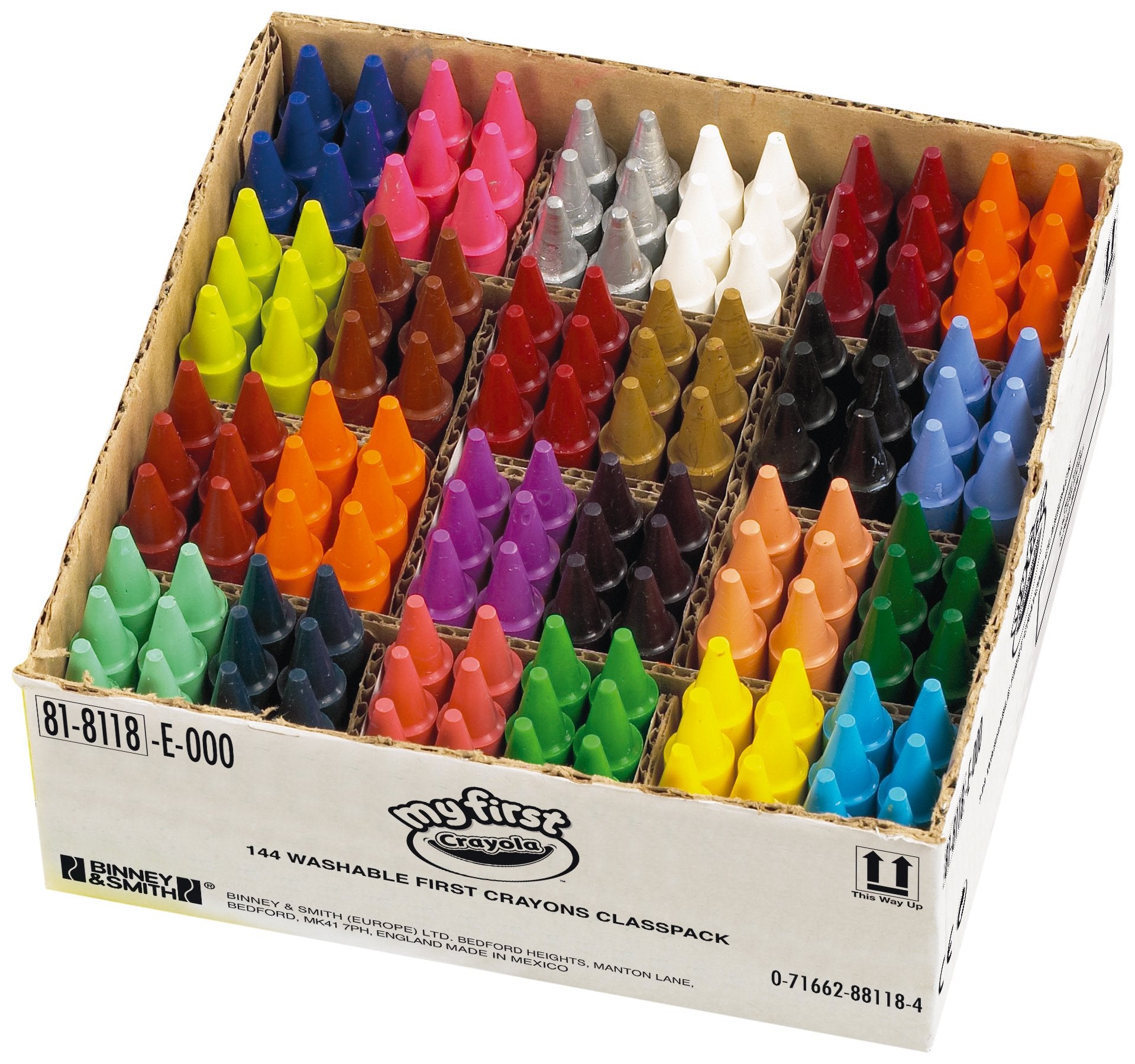 CRAYOLA MyFirst Crayons - Assorted Colours (Pack of 144) | Easy Grip, Washable, Unwrapped