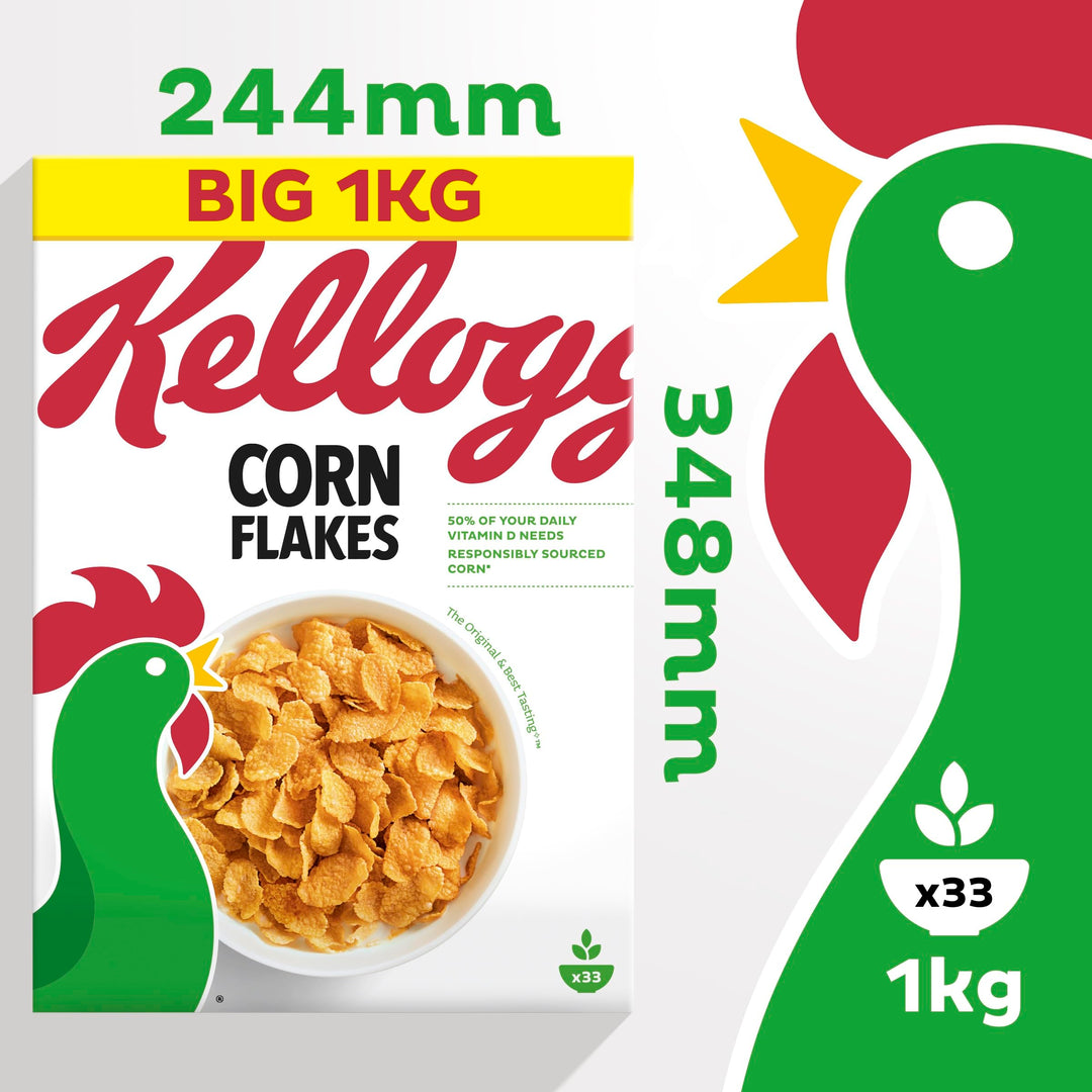 Kellogg's Corn Flakes Breakfast Cereal, 1kg