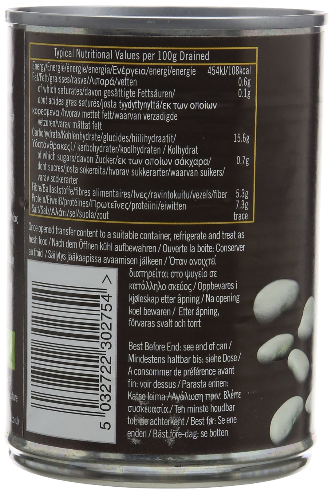 Biona Organic Butter Beans 400g - Vegan, High Fibre, No Added Salt or Sugar