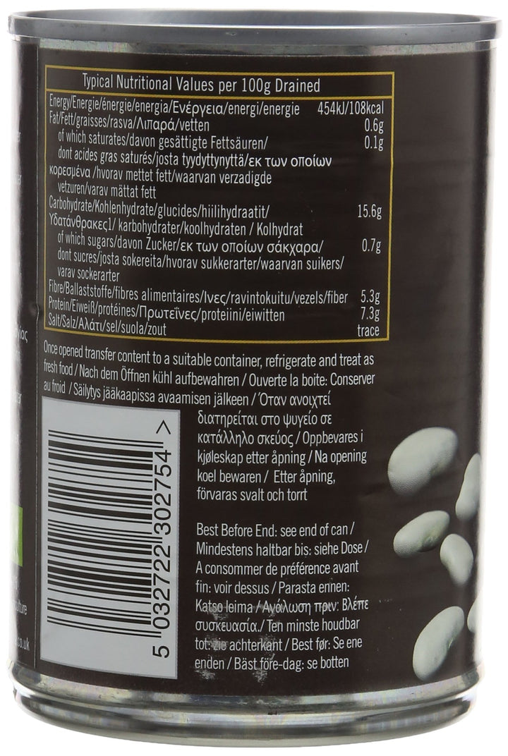 Biona Organic Butter Beans 400g - Vegan, High Fibre, No Added Salt or Sugar