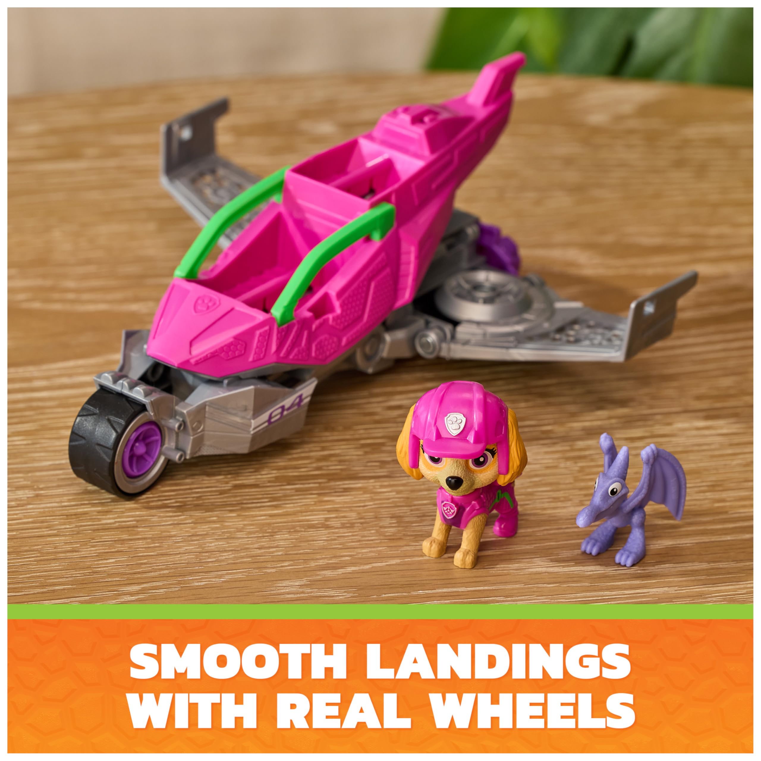 Paw Patrol Skye Dino Rescue Jet & Action Figure Set - Ages 3-9 | Multicolor Plastic 4