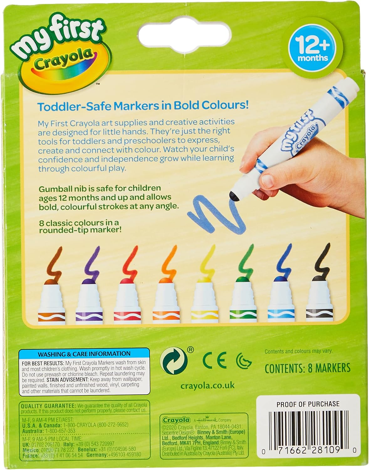 CRAYOLA My First Washable Markers - Easy-Grip for Toddlers 1+ 5