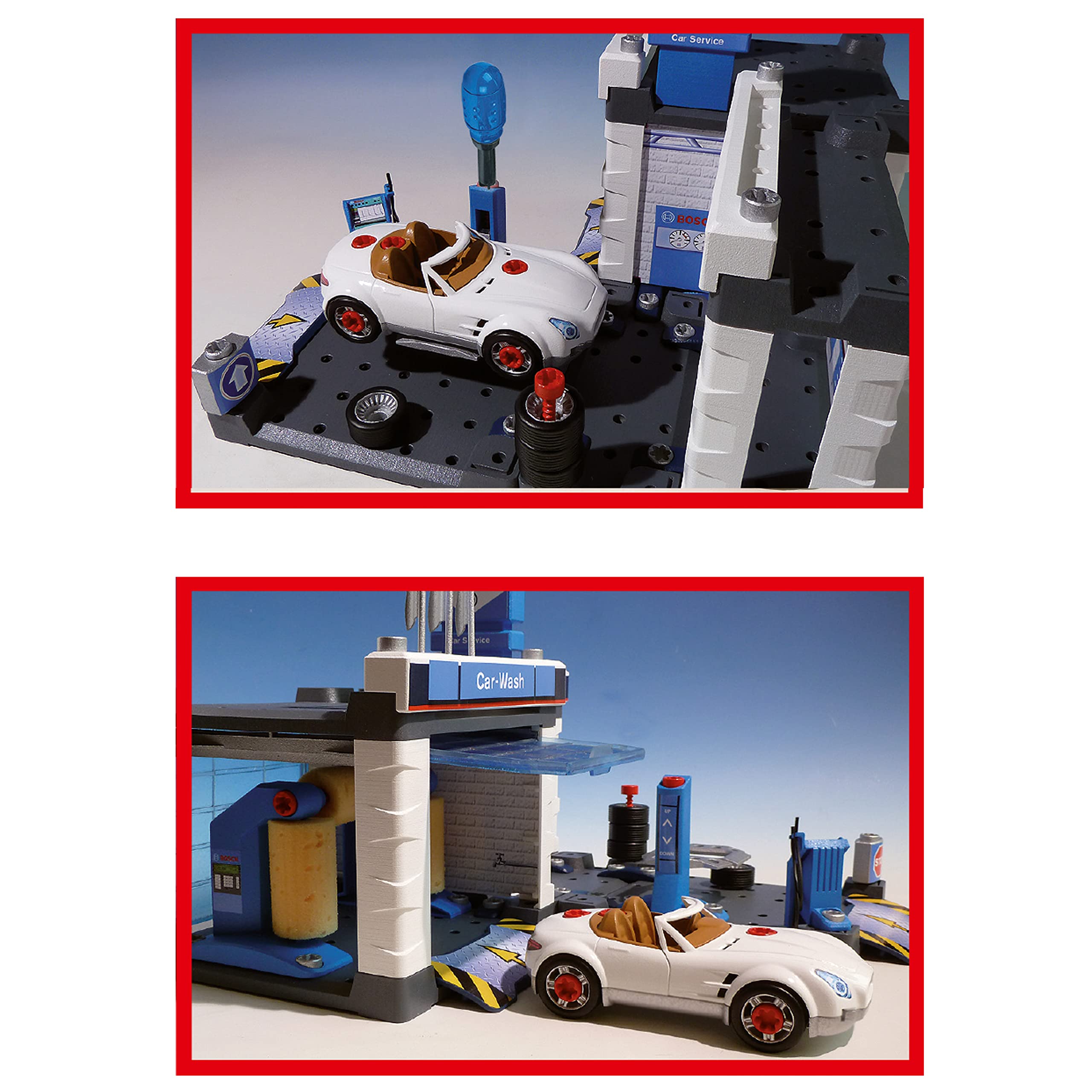 Theo Klein 8647 Bosch Car Service Station - Playset with Car Wash & Dismantlable Car 9