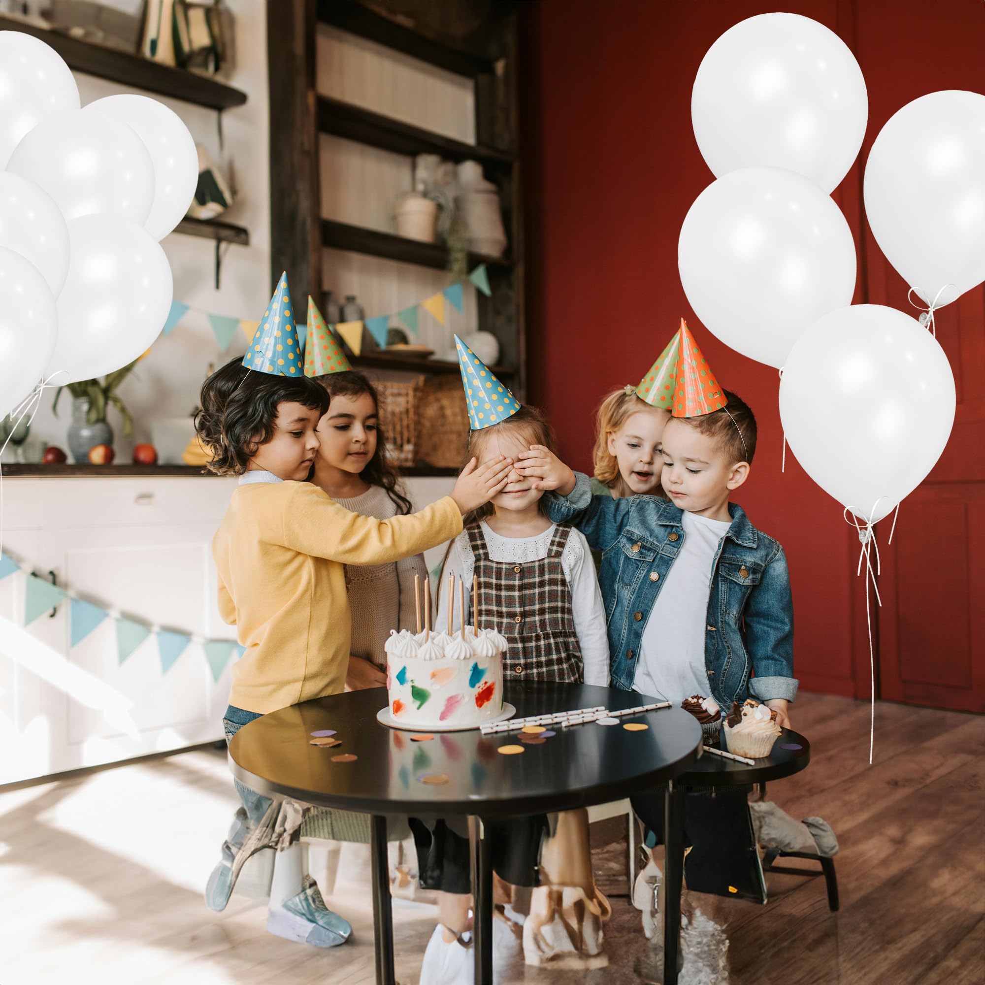 SHATCHI White Balloons 10 Pack - 12 Inch Thick Latex, Biodegradable for Party & Wedding Decor 8