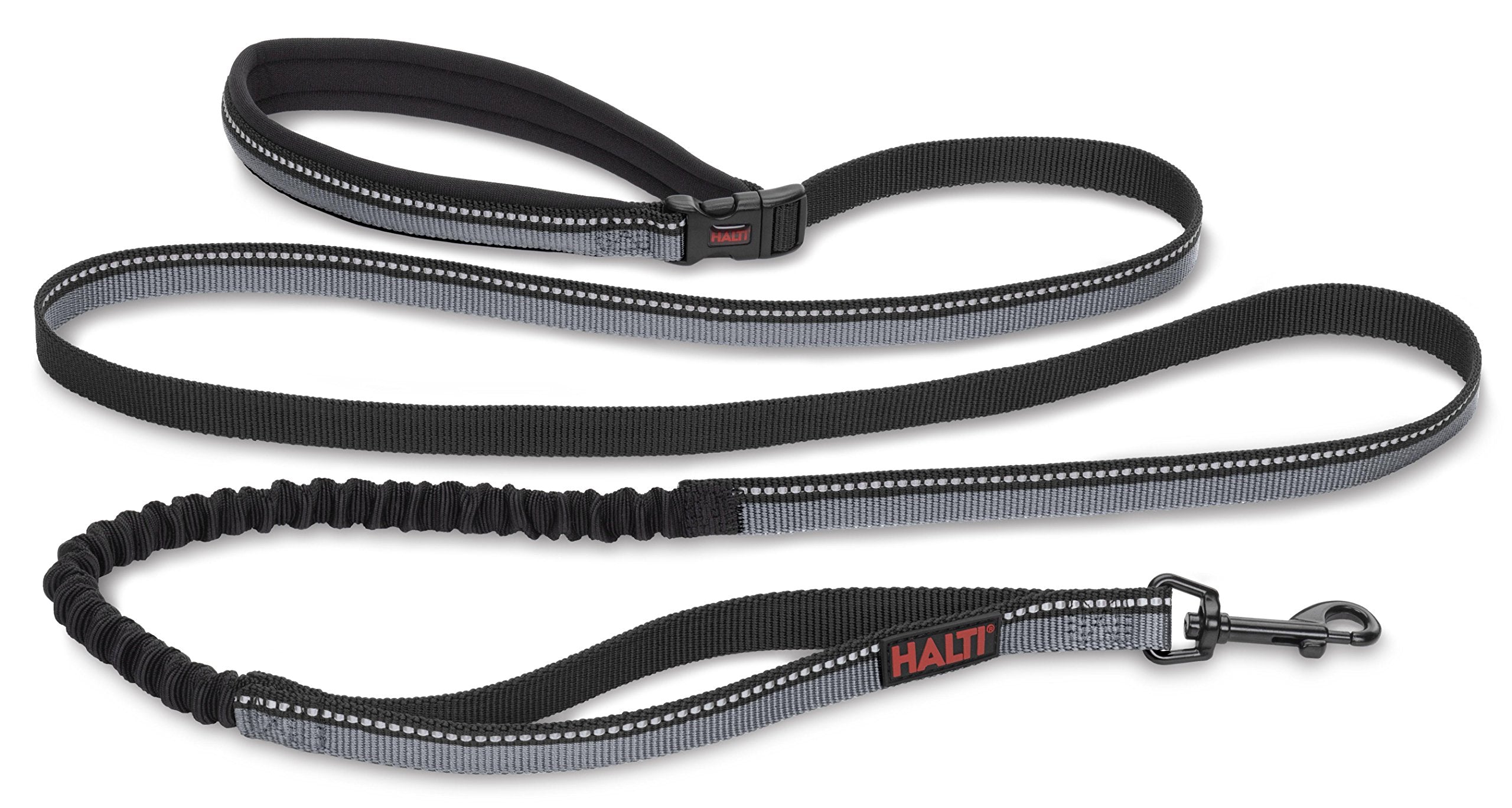 Halti Active Lead - Size Large, Black | Shock-Absorbing Bungee | Hands-Free Running & Training