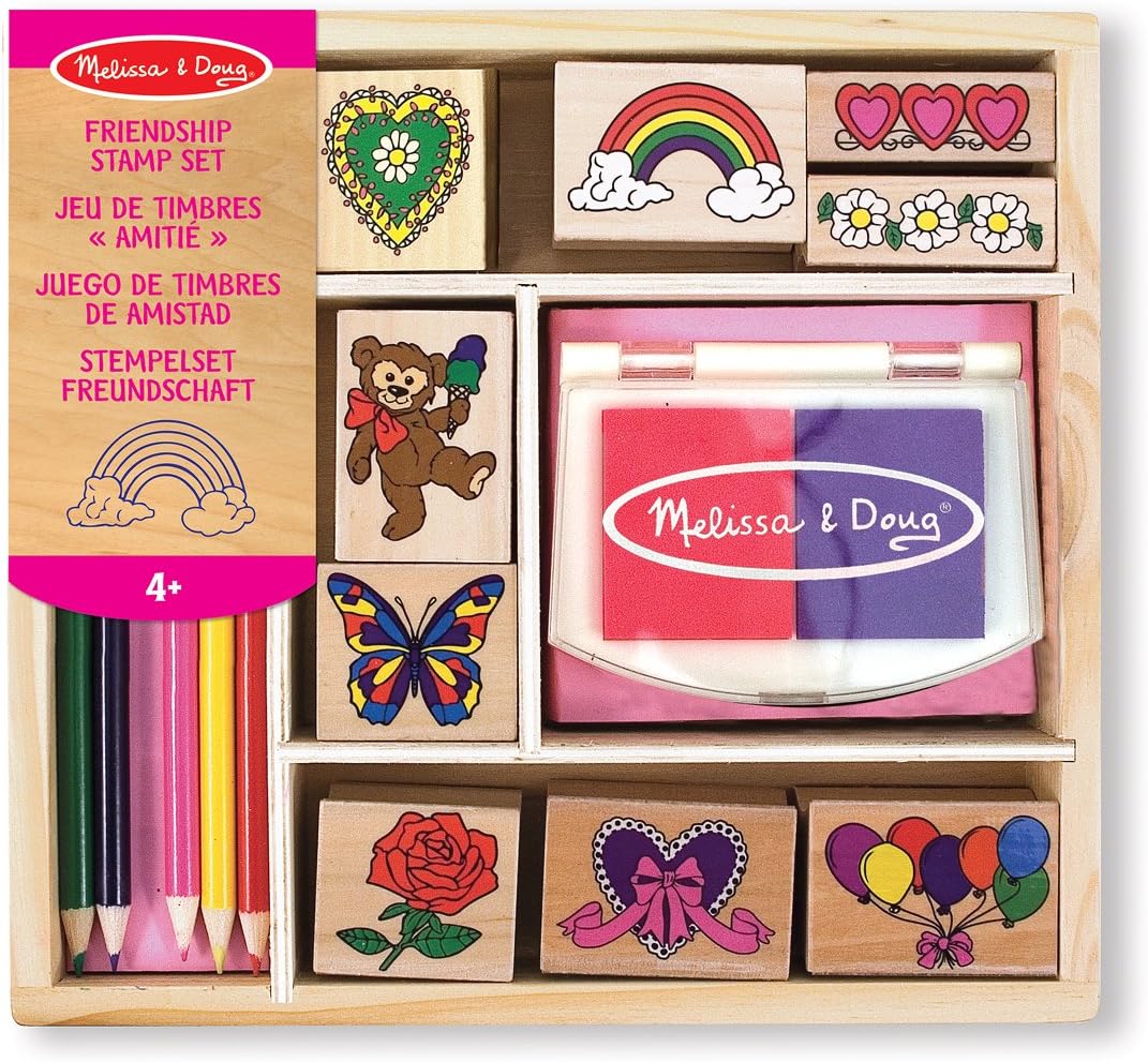 Melissa & Doug Friendship Stamp Set - 15-Piece Arts & Crafts Playset for Kids 4+ 1