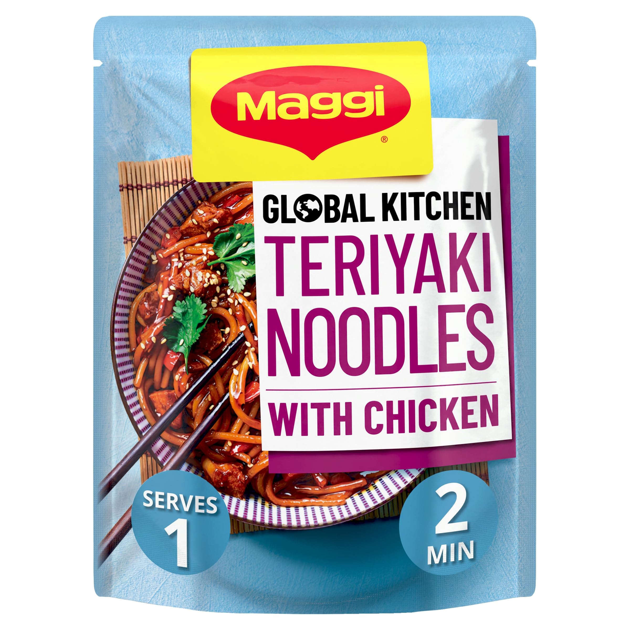 MAGGI Global Kitchen Teriyaki Noodles with Chicken - Ready in 2 Minutes | 260g 1