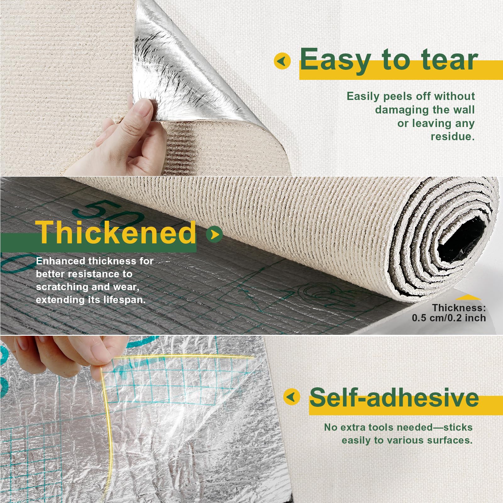 Gimars Self-Adhesive Cat Scratching Mat - 200 x 40cm | Thickened Polyester | DIY Cuttable 4