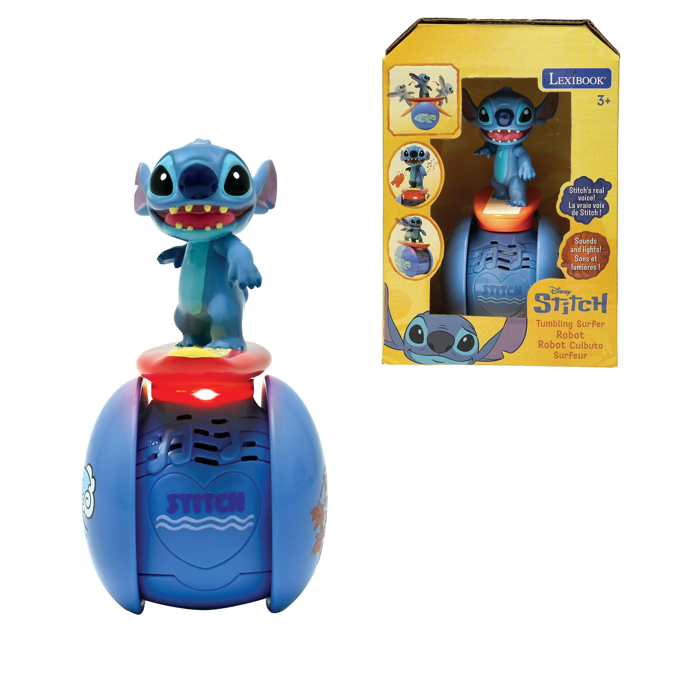 Lexibook Disney Stitch Interactive Surfer Robot - Self-Balancing Light-Up Toy 1