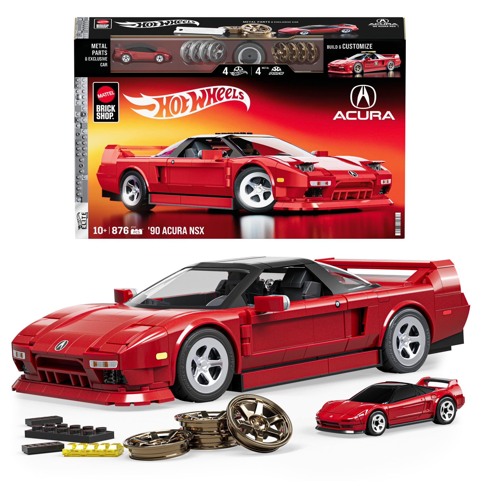 Mattel Brick Shop Hot Wheels Elite Series '90 Acura NSX Building Set -