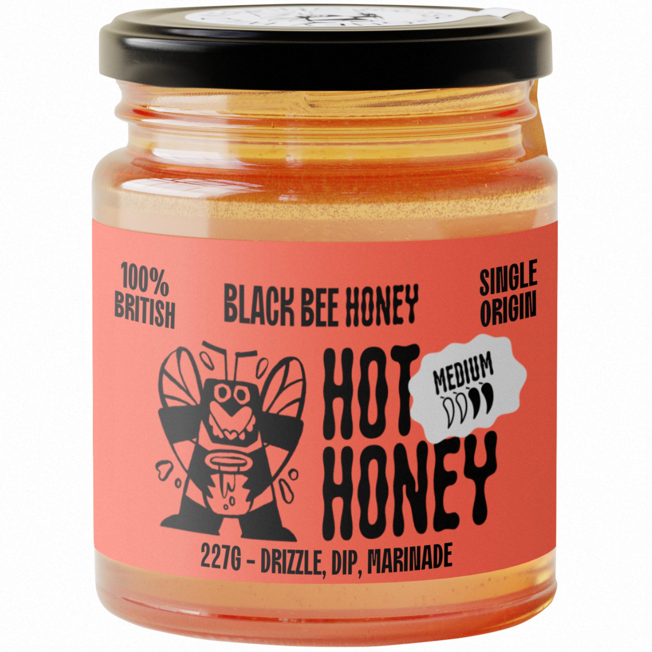 Black Bee Hot Honey with Habanero Chilli - British Wildflower Chilli Honey 7