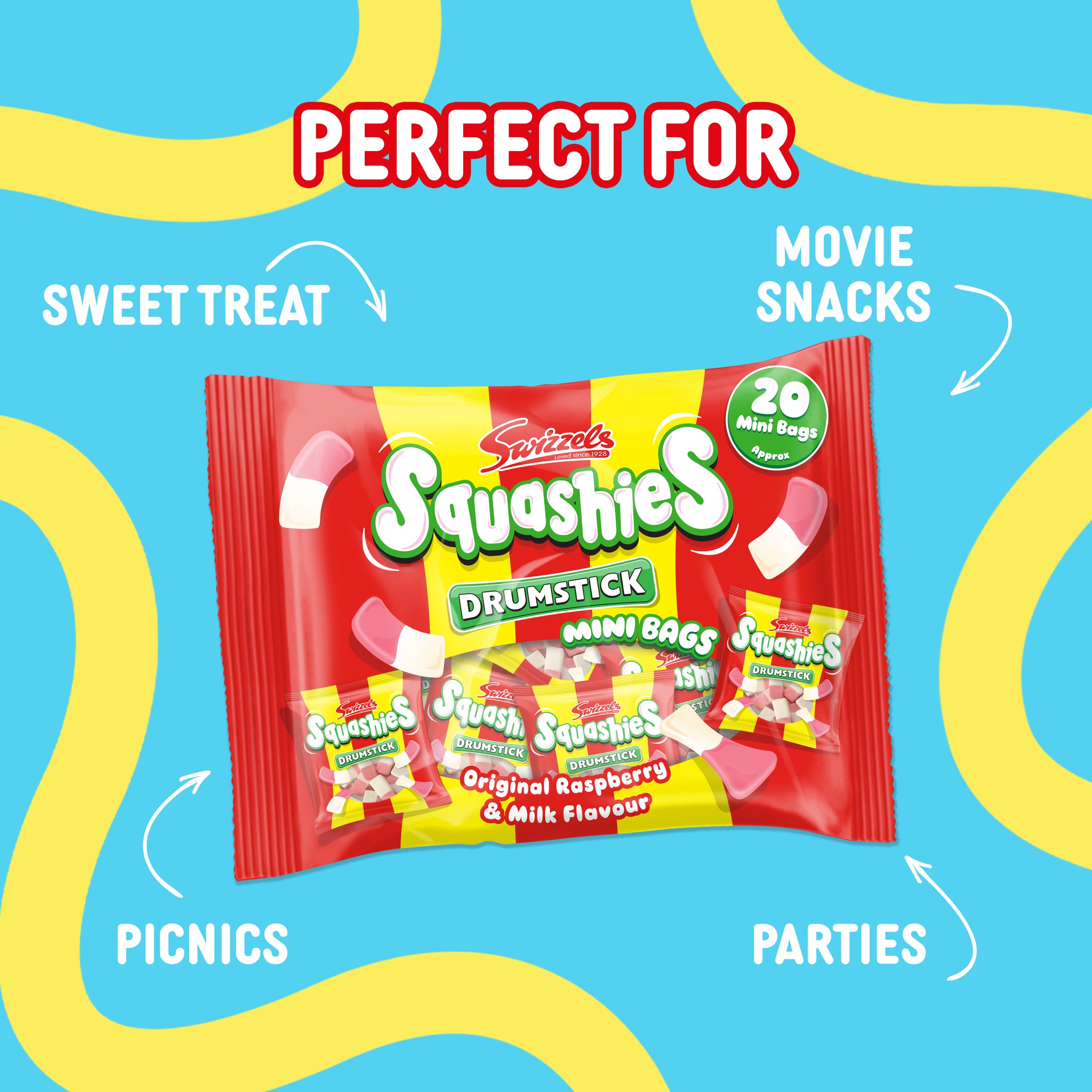 Swizzels Drumstick Squashiest Mini Bags, 280g Multipack 11