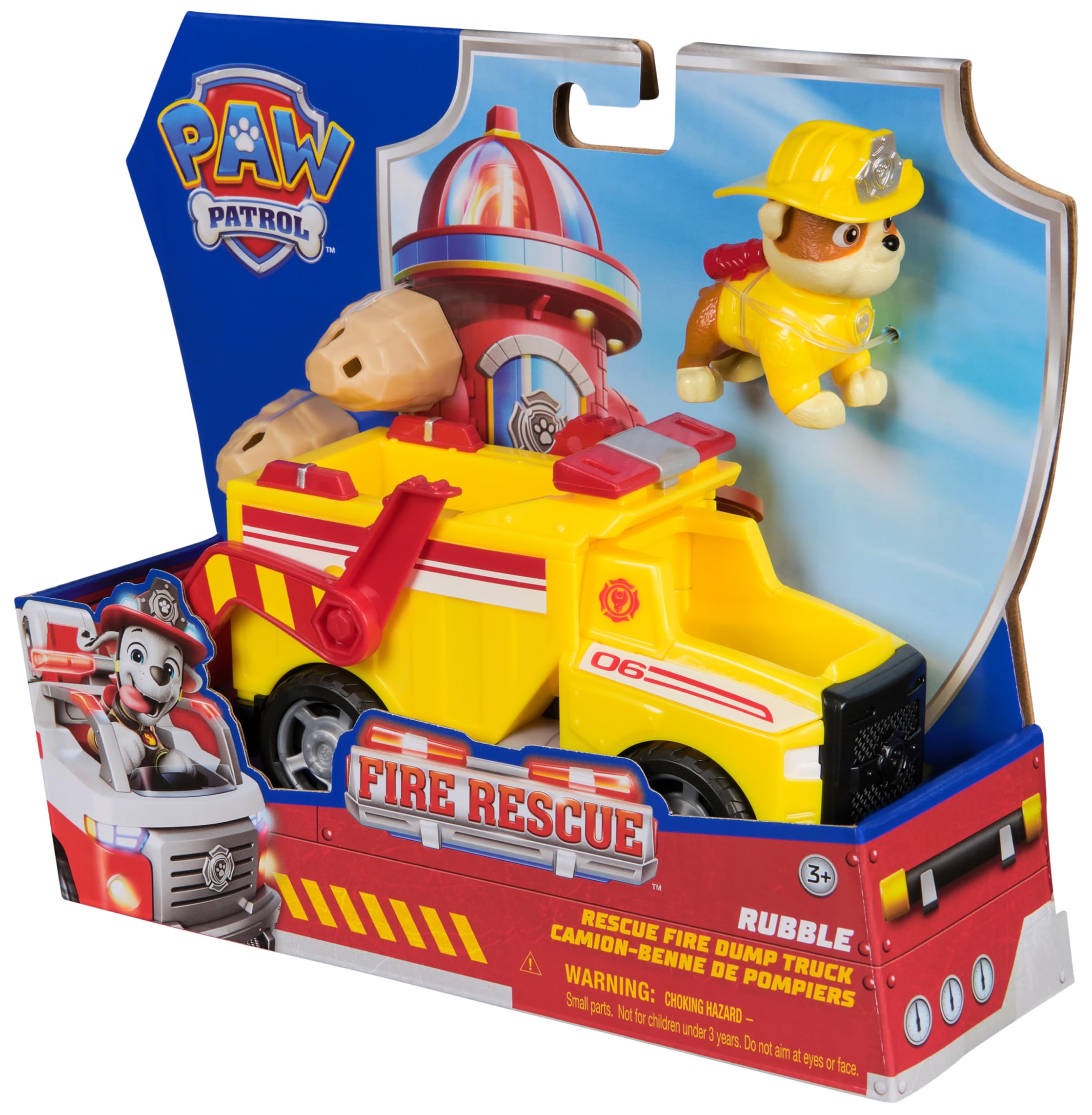 Paw Patrol Rubble Rescue Fire Dump Truck - 20.3 cm Vehicle with 5 cm Rubble Figure | Ages 3+ 10