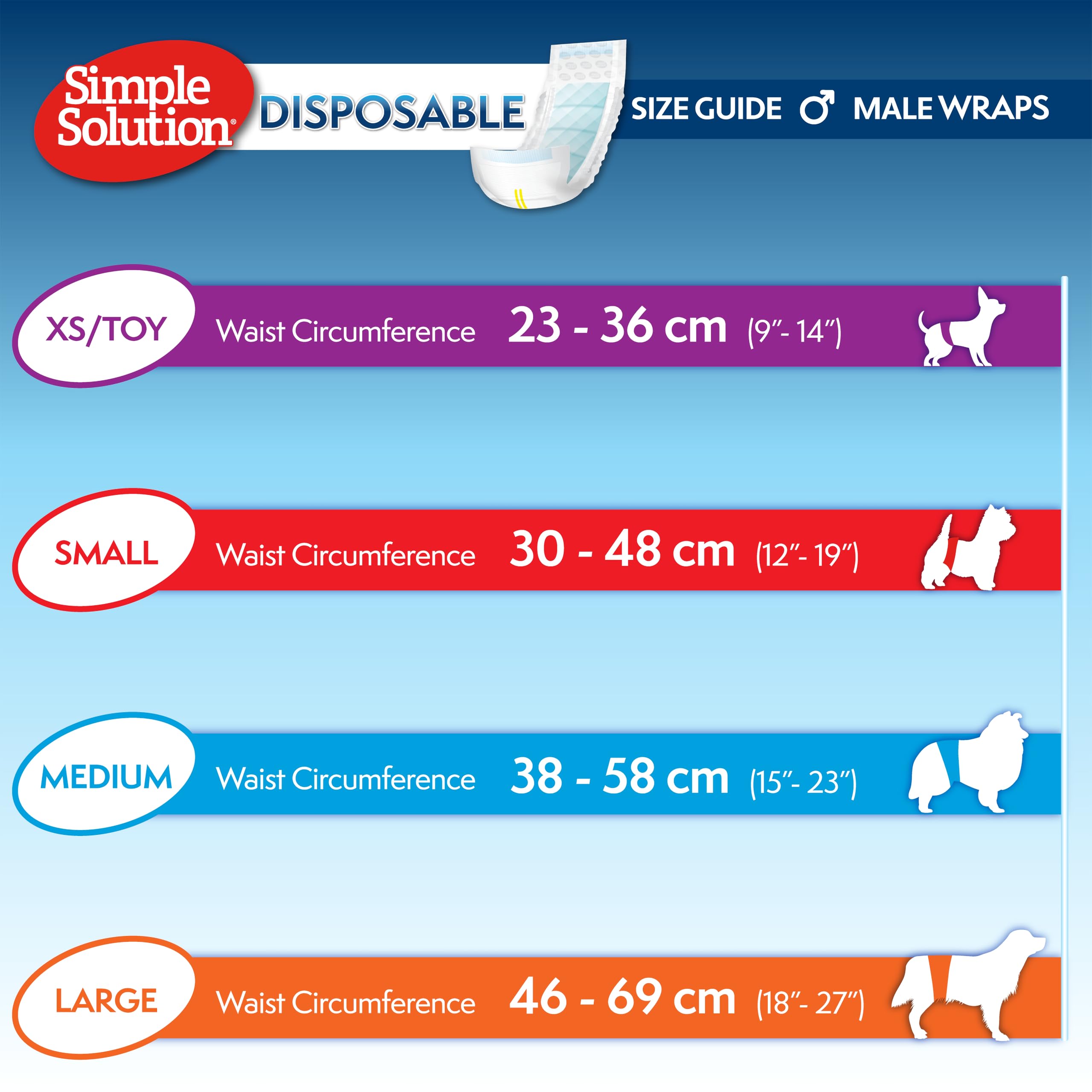 Simple Solution Disposable Male Dog Diapers - Small (4.5-11kg) | Leak-Proof Fit | 12 Count 4