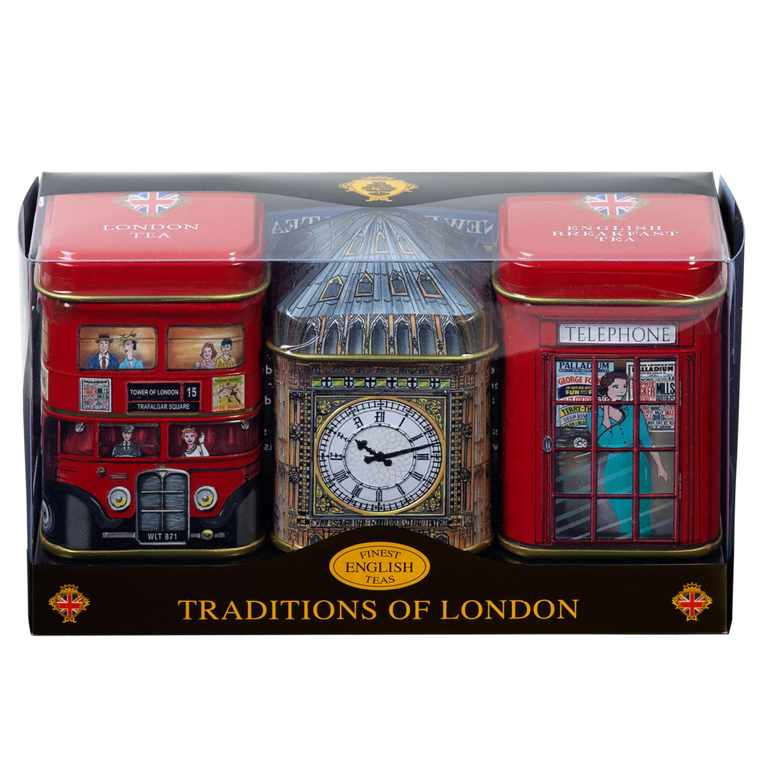 New English Teas Traditions of London Mini Tin Triple Pack Loose Tea 65 g